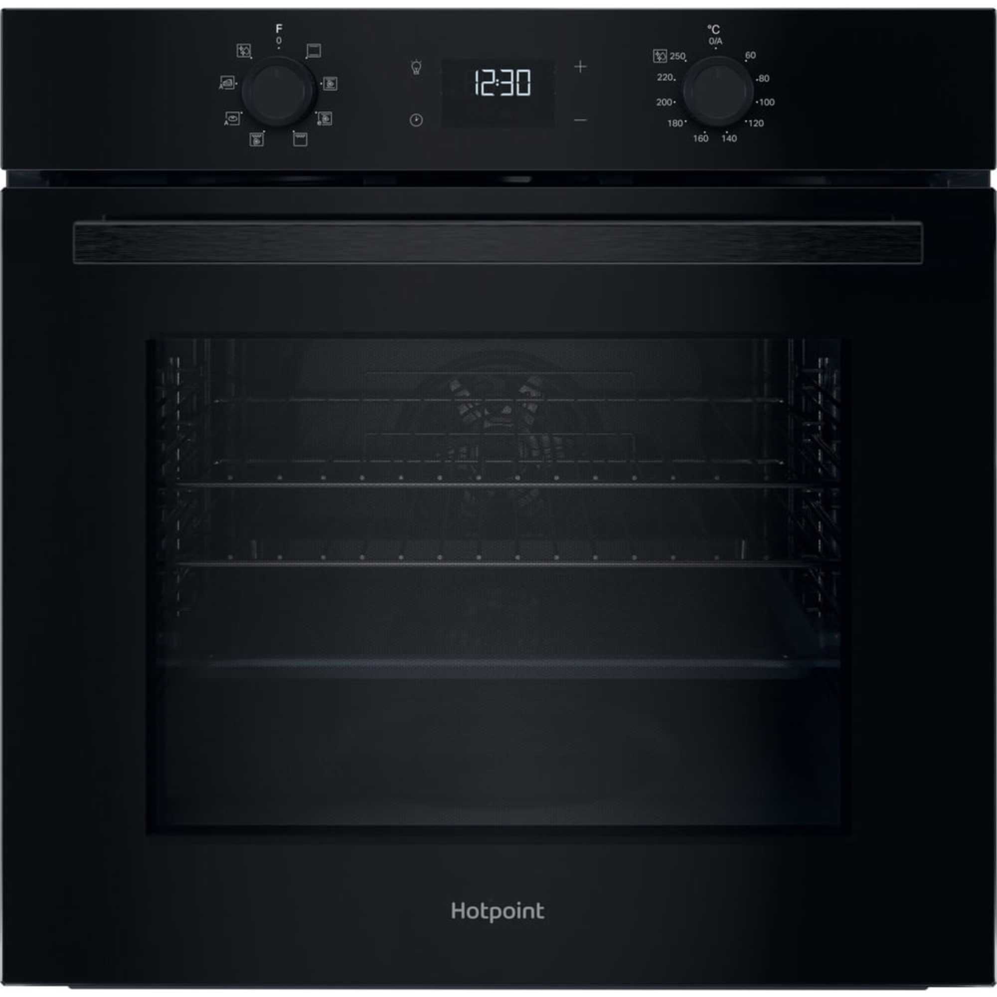 HO 455H B UK Class 2 Multiflow Single Electric Fan Oven - Black