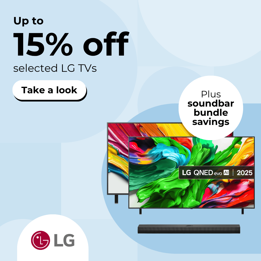 Up to 15% off selected LG TVs