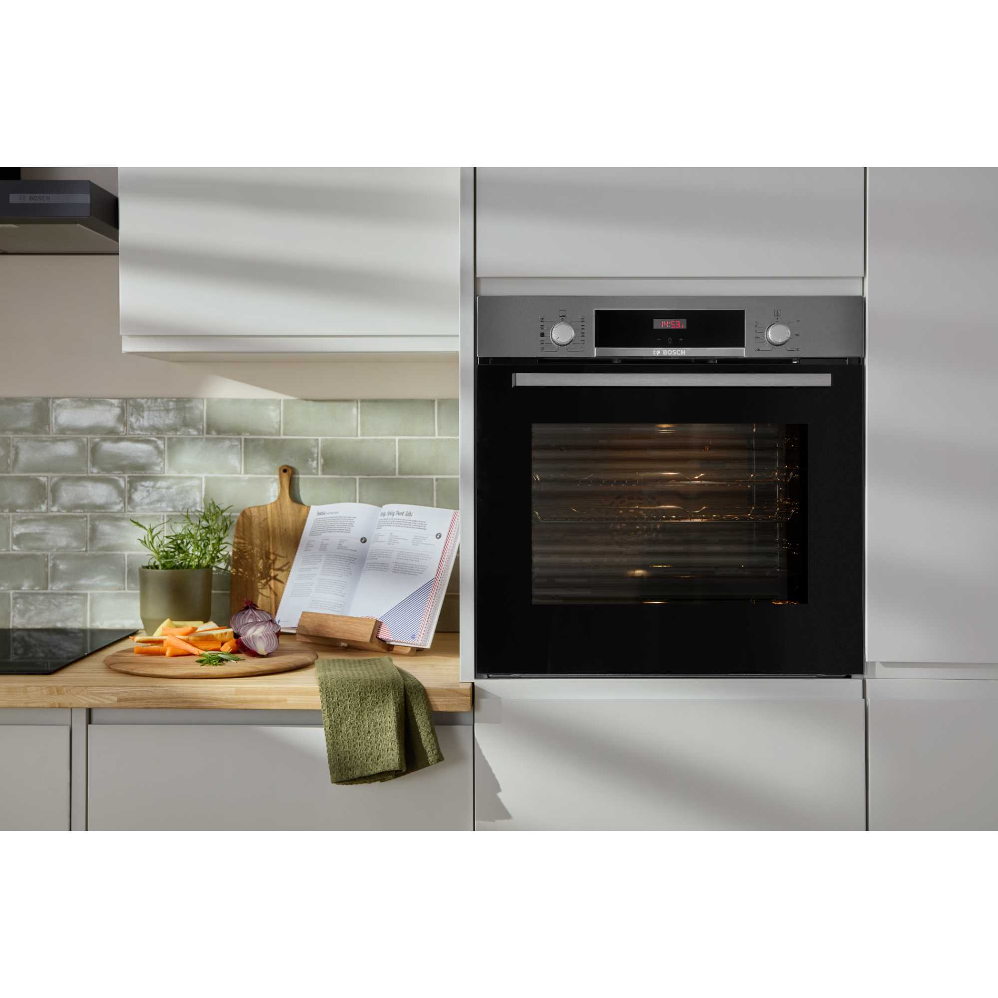 Series 4 HQA534BS3B Built-In Single Oven with Steam Function - Stainless Steel