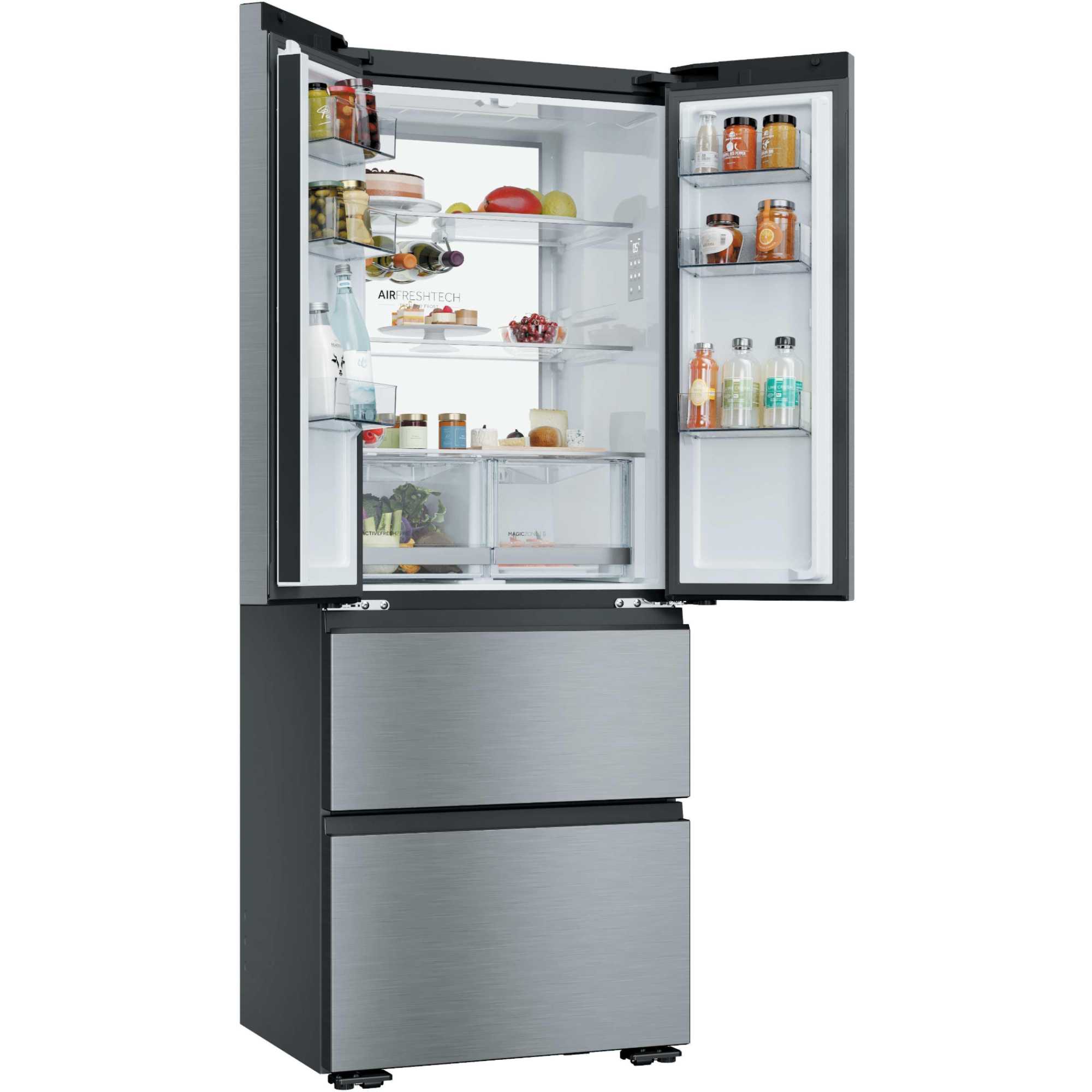 Space-Fit American Style Fridge Freezer 60/40 No Frost - Platinum Inox - HFKR5718DNMM
