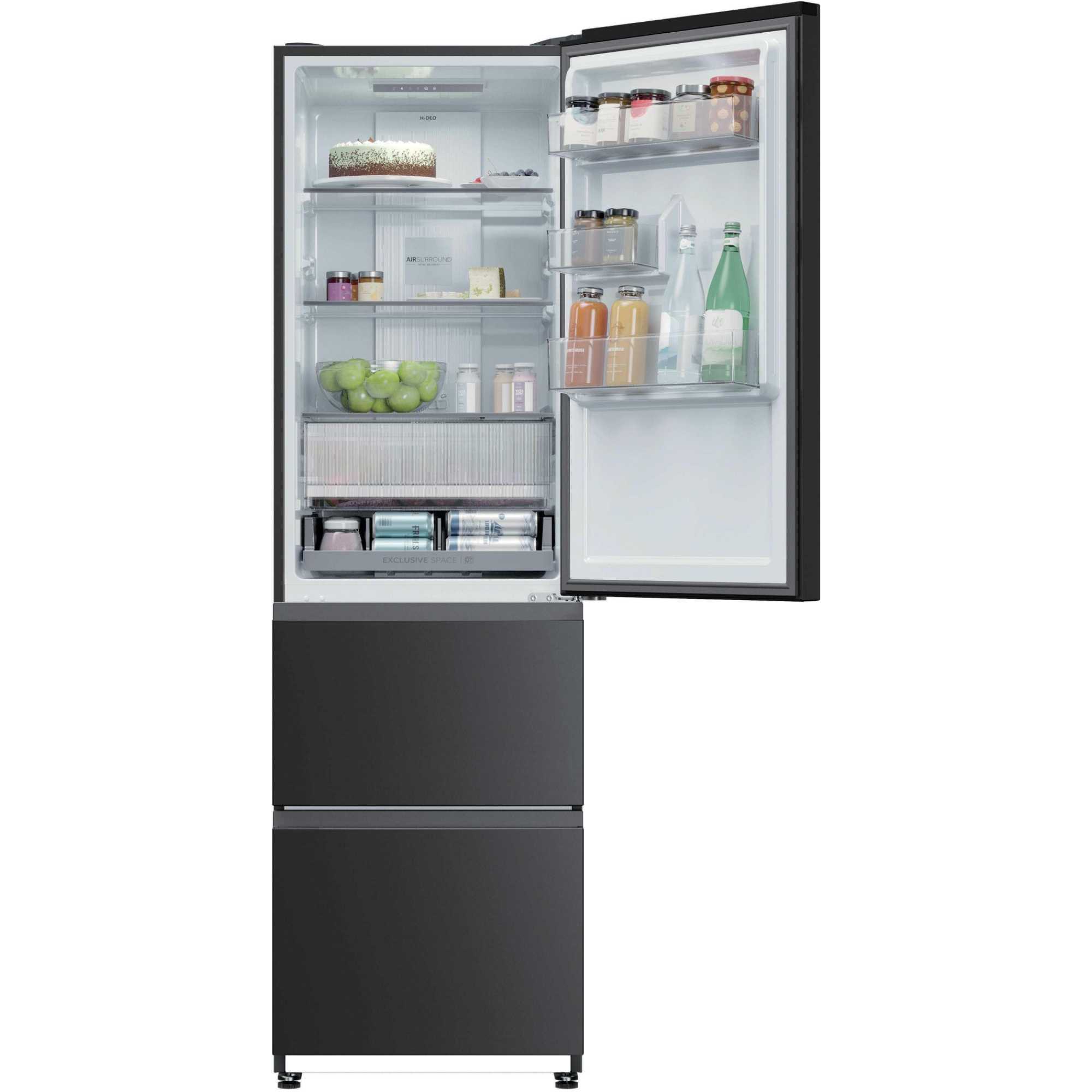 3D 55 Series 3 Fridge Freezer 60/40 NoFrost - Black - HTR3518ENMTK