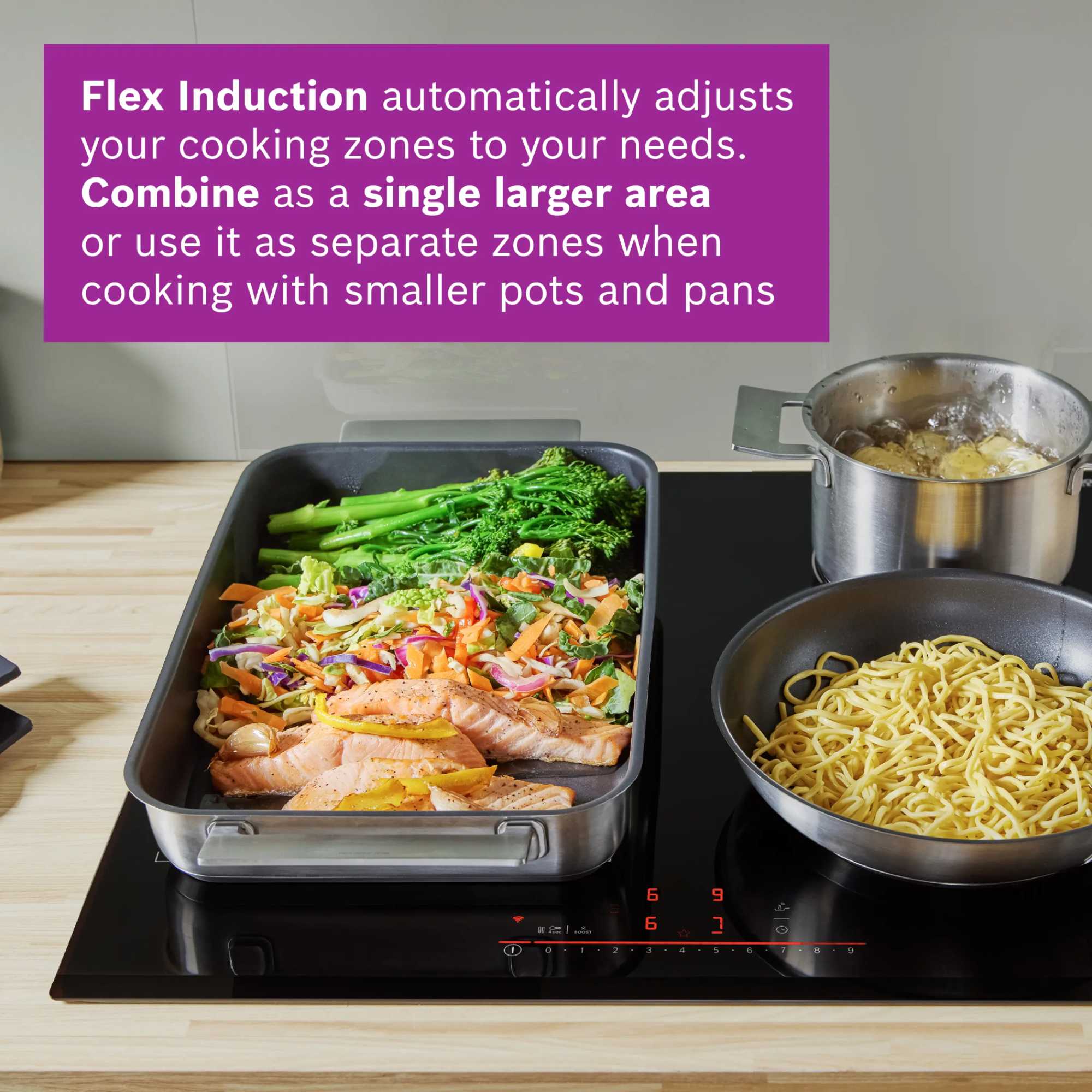 PXV831HC1E Series 6 80cm Smart 5 Burner Hob - Black