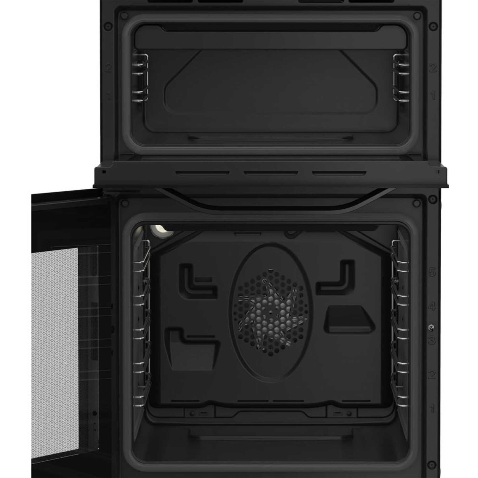 HDE5VDCB 50cm Electric Double Cooker with 4 Zone Ceramic Hob - Black