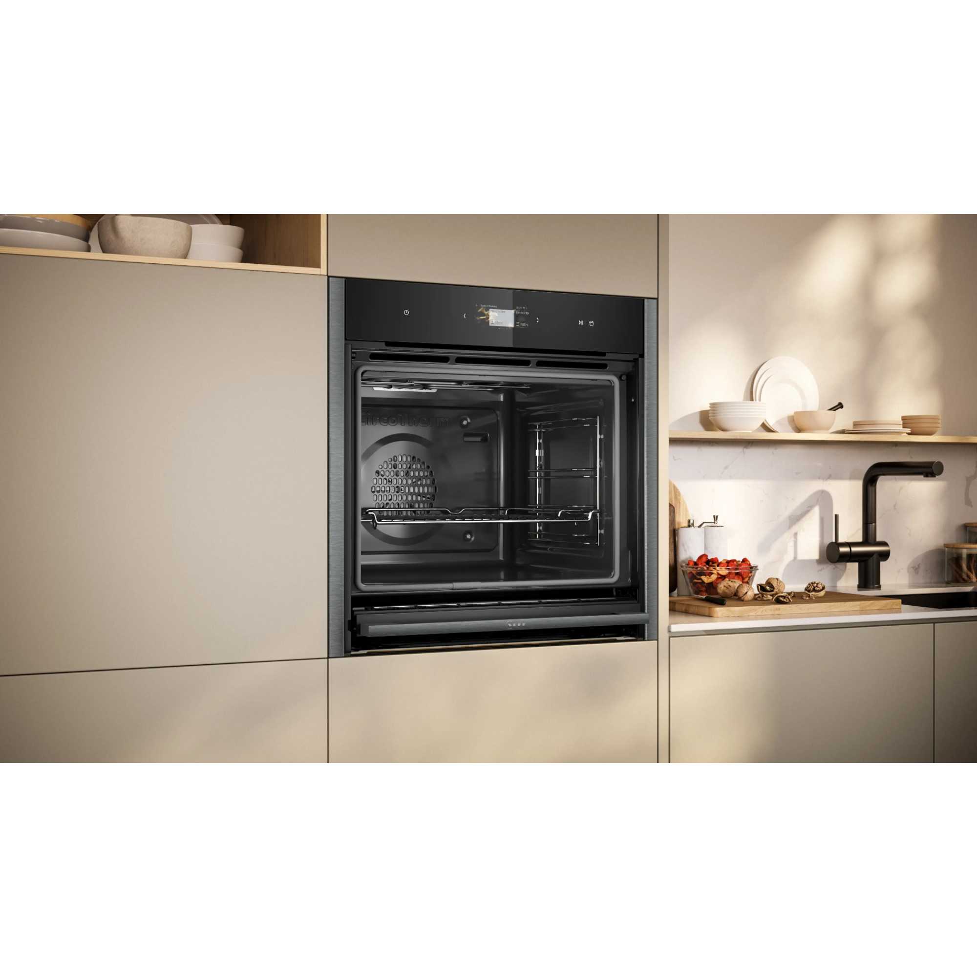 N 90 B64VS71G0B Slide&Hide Built-In Smart Single Oven with Steam Function - Graphite Grey