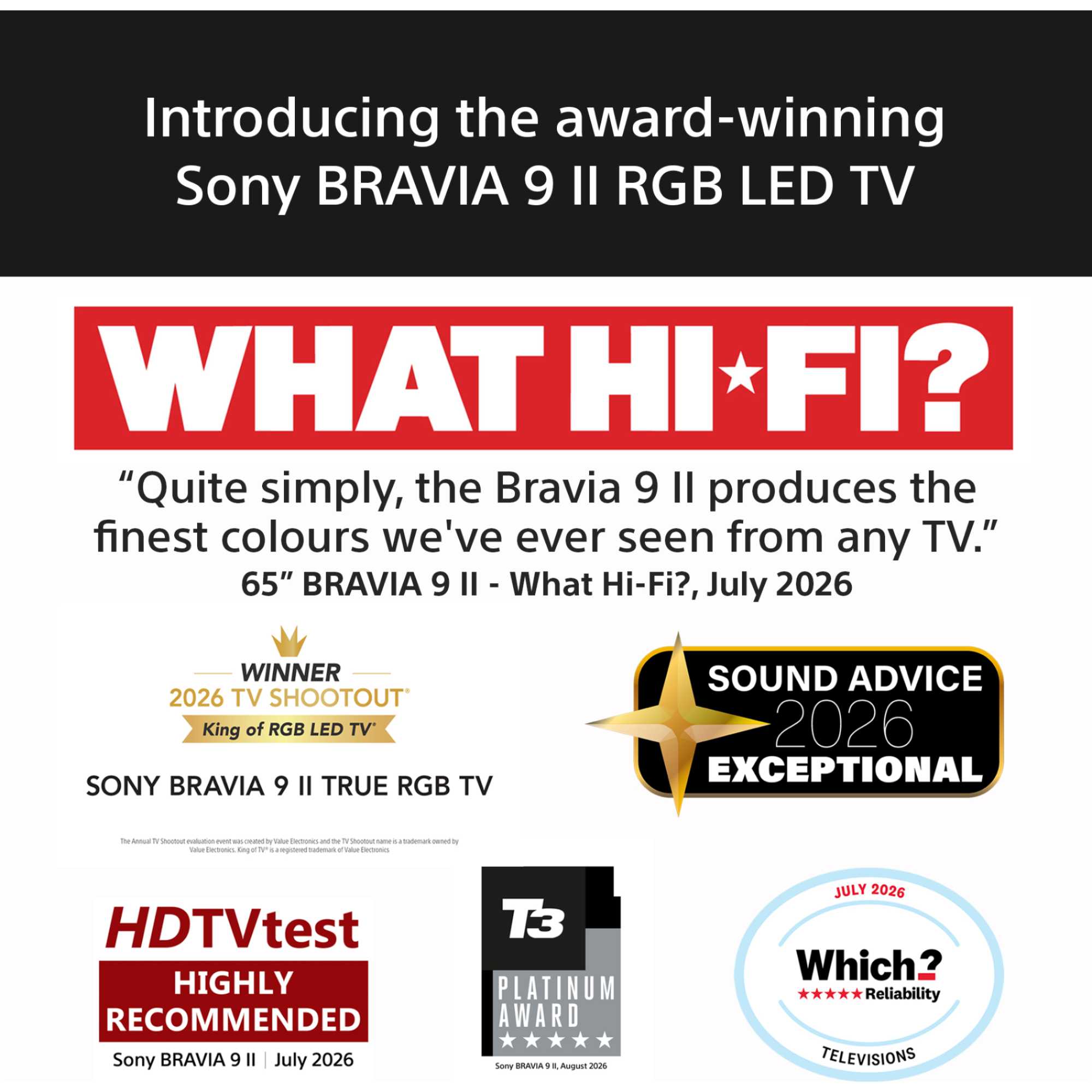 BRAVIA 9 II XR95M2PB 85" 4K Ultra HD RGB LED HDR Smart TV - K85XR95M2PB