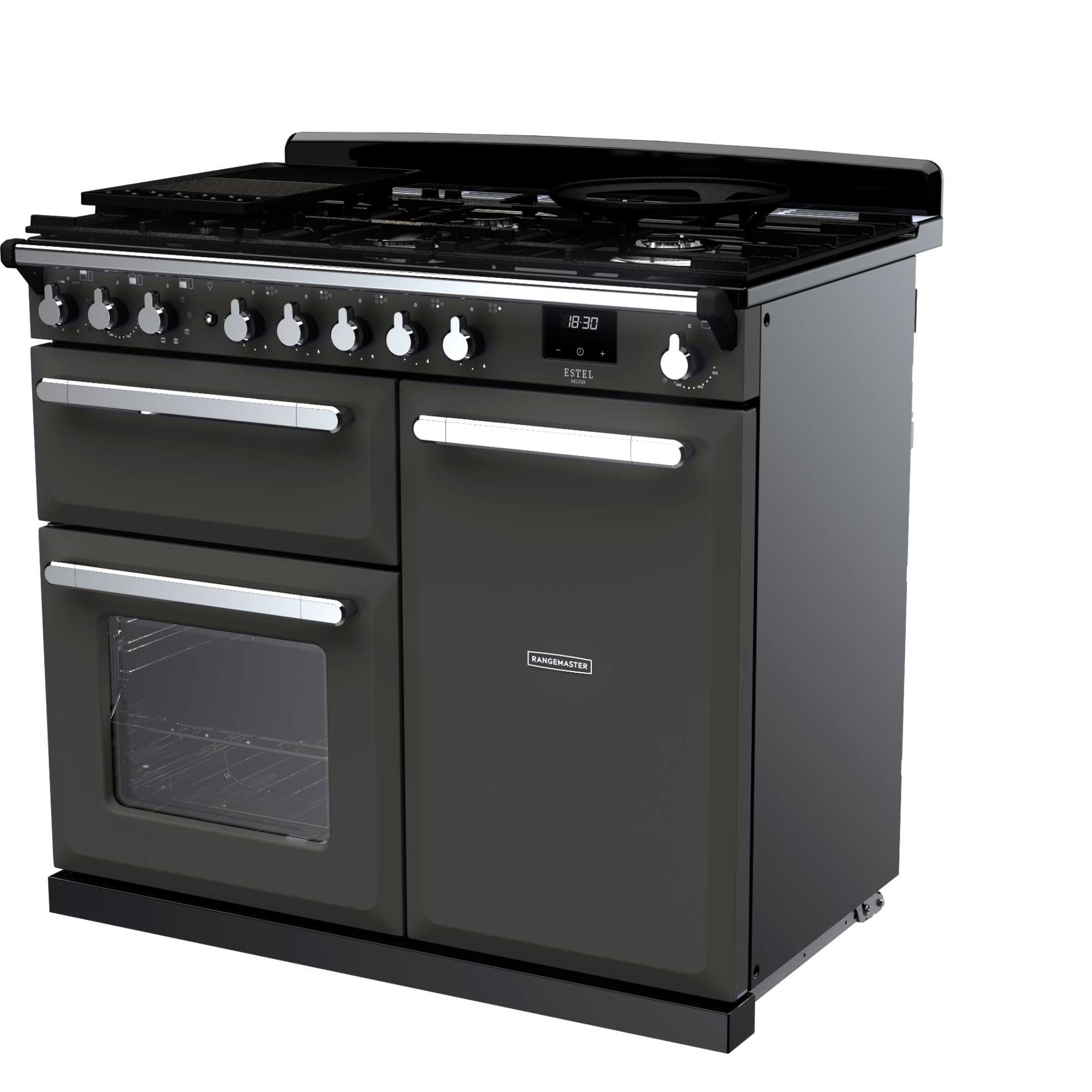 Estel Deluxe 100 100cm Dual Fuel Range Cooker - ESDL100DFPSLT/CM1