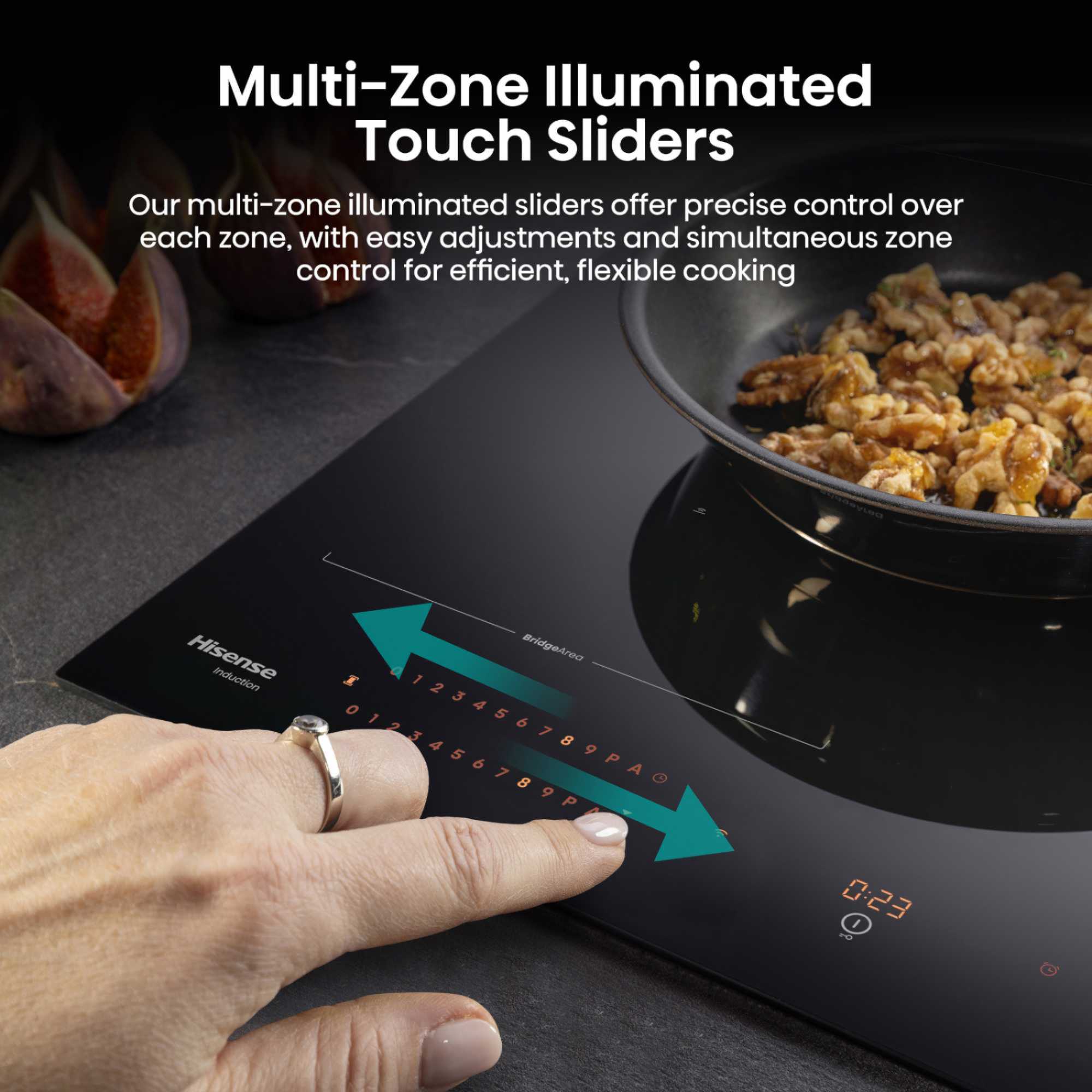 HI6443BSCWF Hi8 60cm 4 Zone Induction Hob - Black