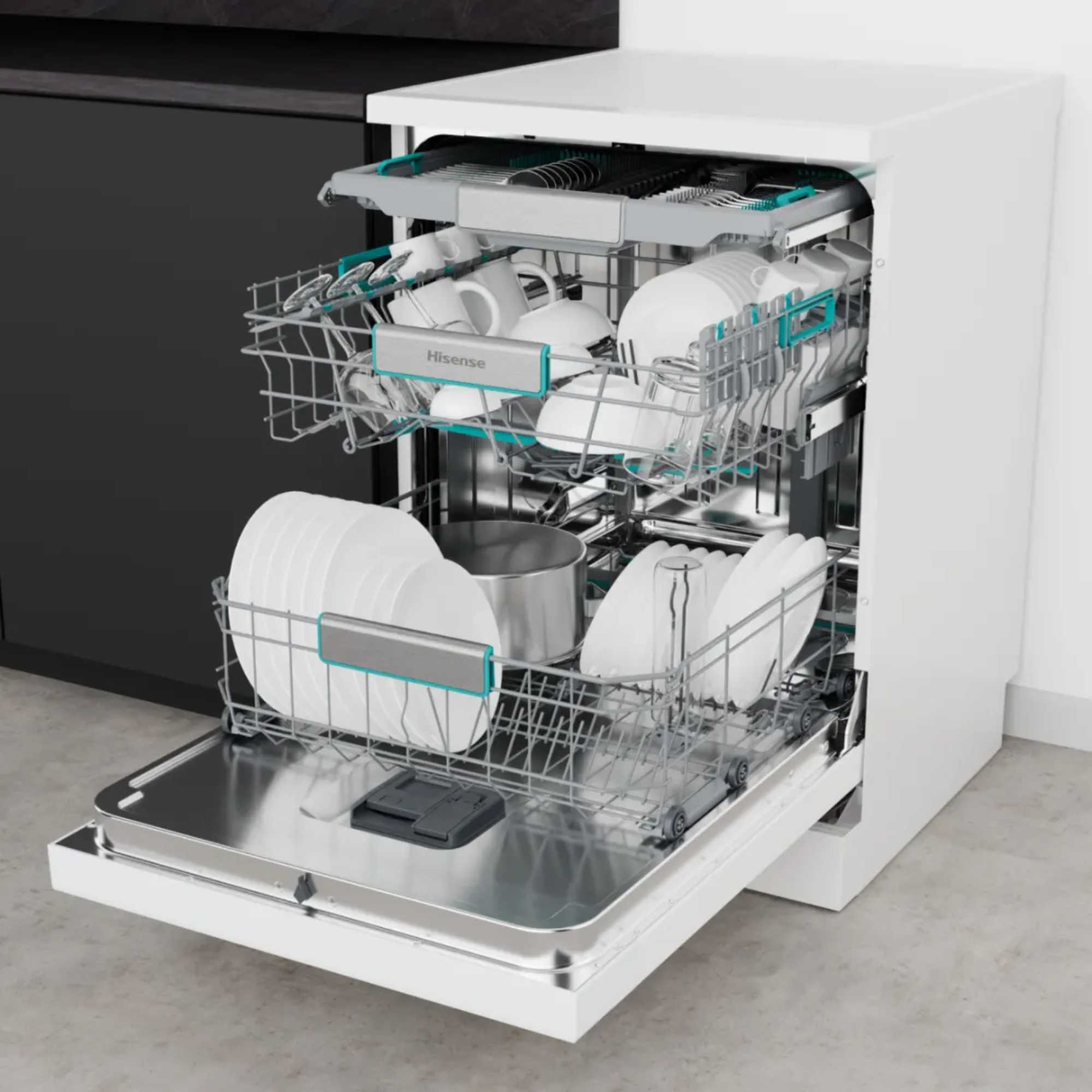 Hi6 Freestanding Full-Sized Dishwasher - HS673A90WUK