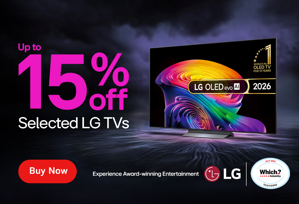 Up to 15% off selected LG TVs