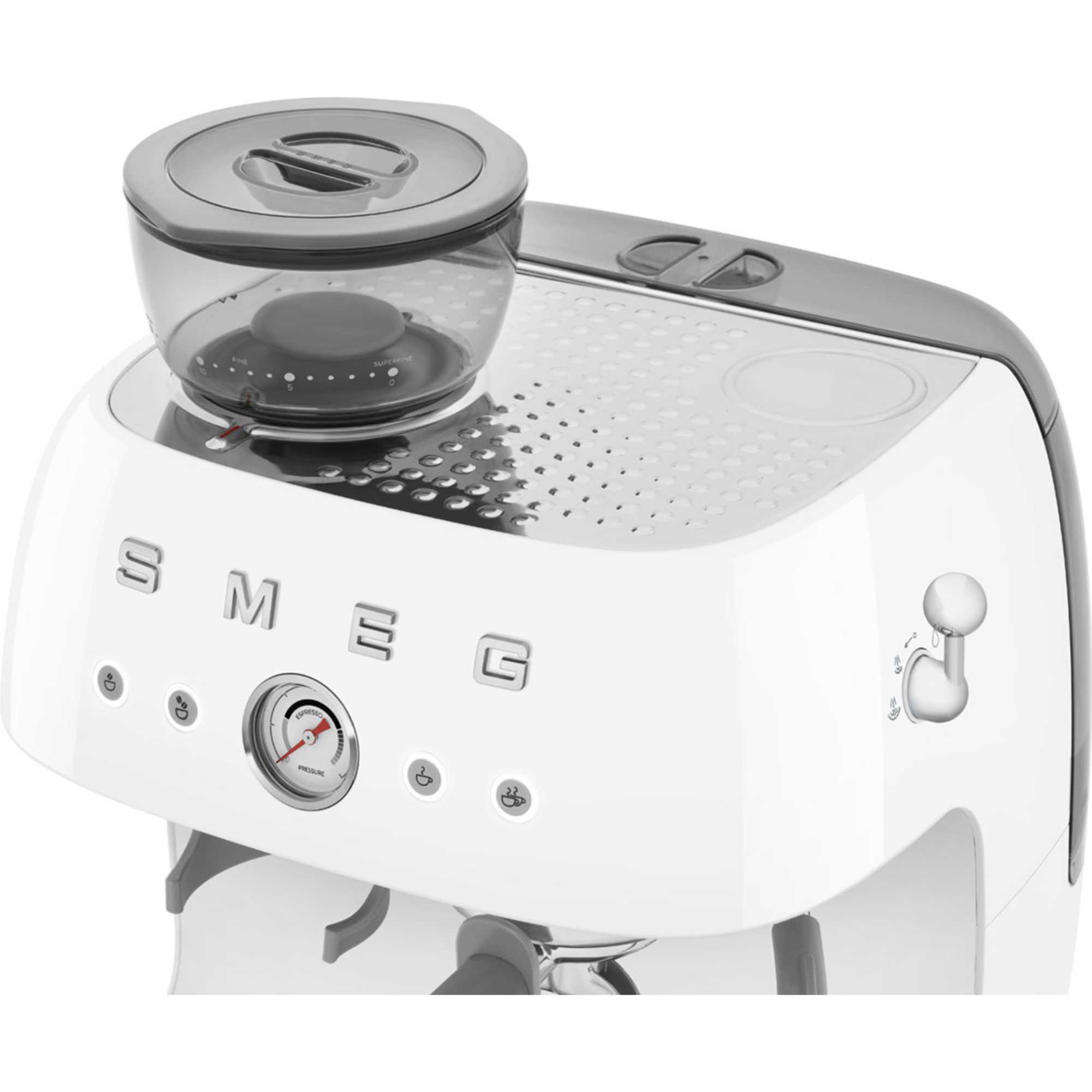 EGF03WHUK 50's Style Espresso Coffee Machine with Grinder - White