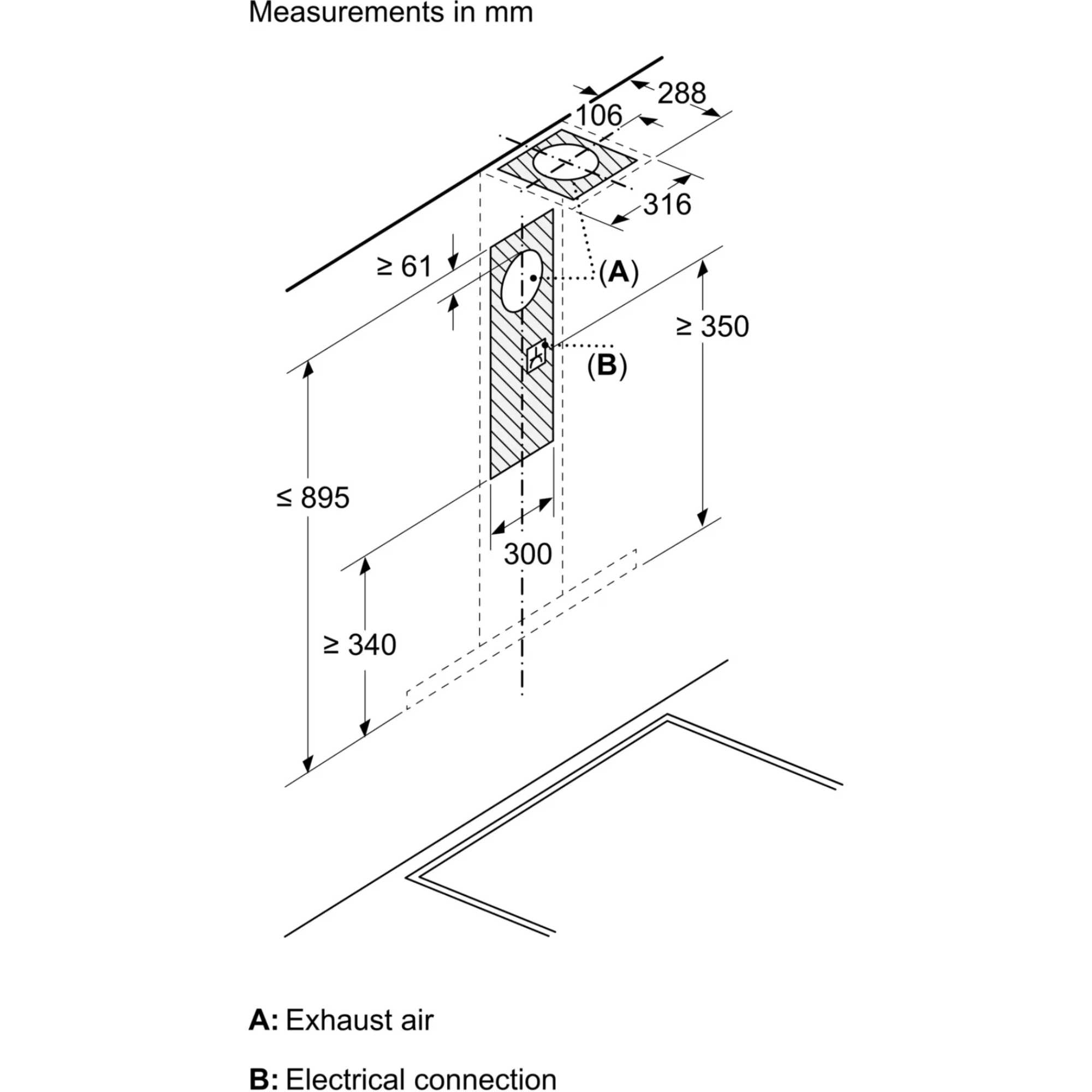 DWB65CC30B Series 4 60cm Wall-Mounted Cooker Hood - Stainless Steel