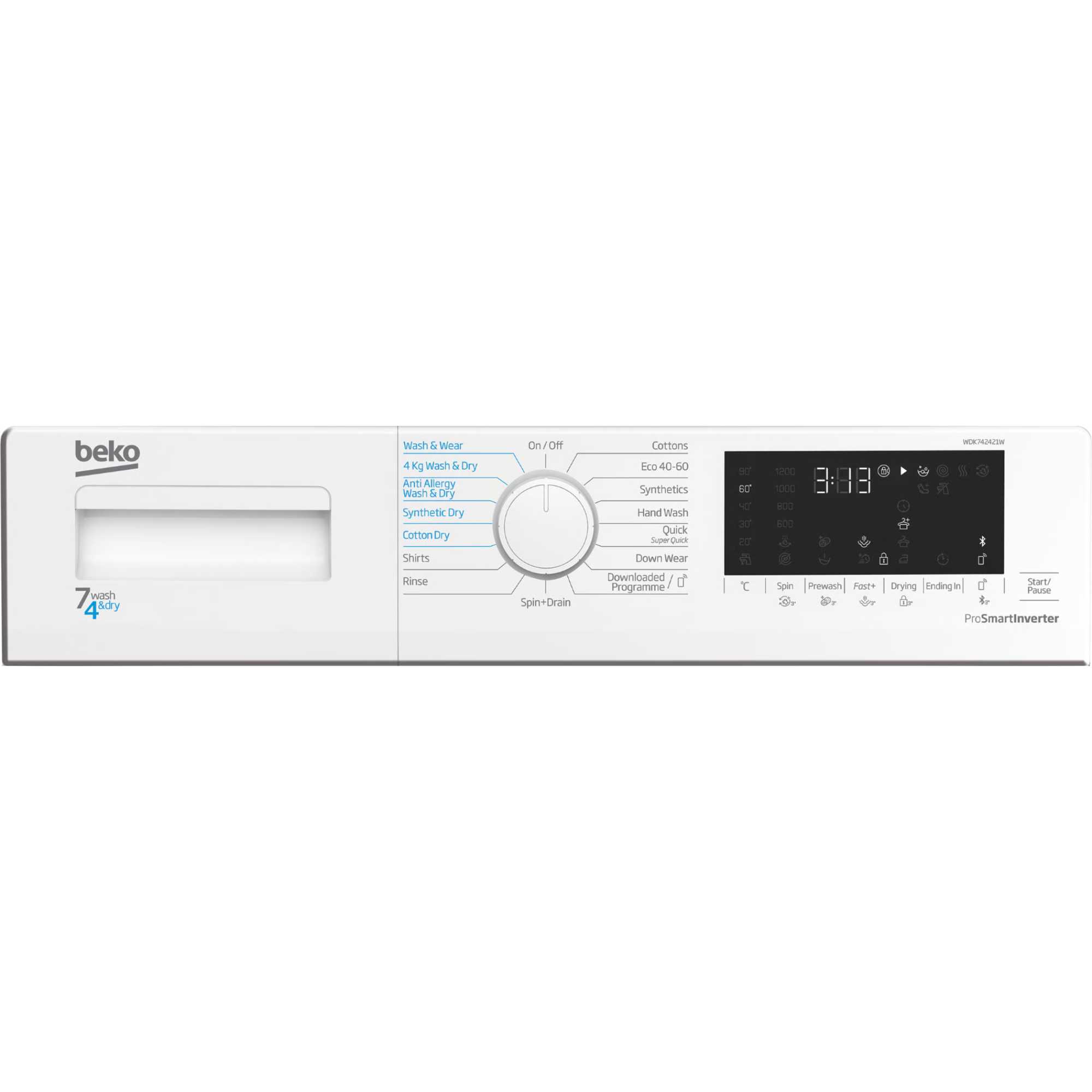 WDK742421W 7kg + 4kg 1200rpm Washer Dryer with Sensor Cycles - White