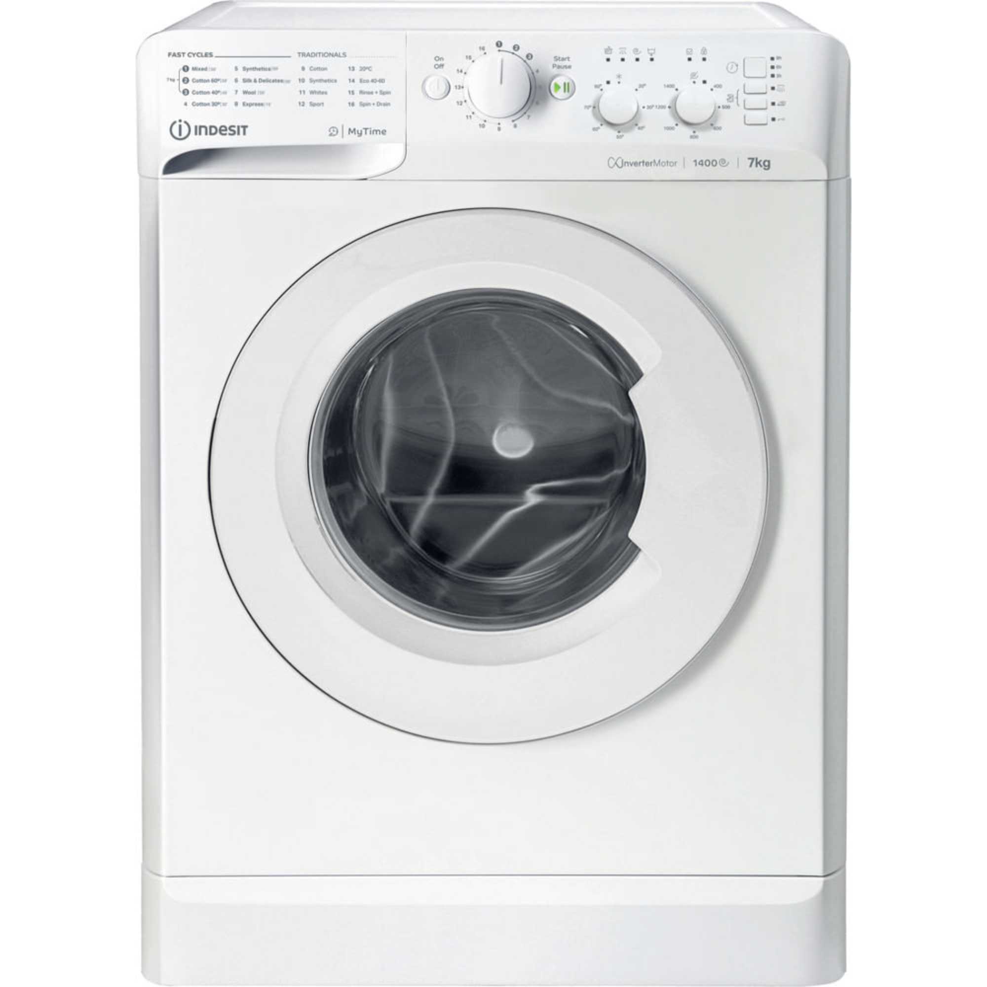 MyTime 7kg 1400rpm Washing Machine - MTWC 71485 W UK