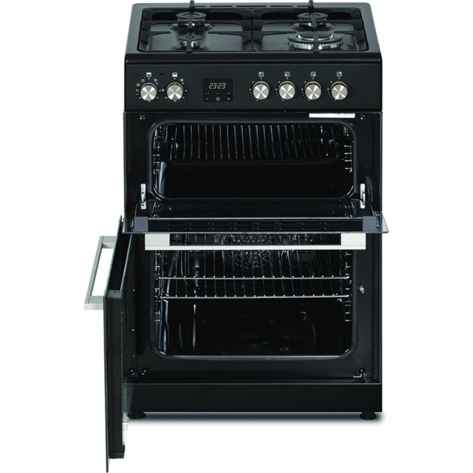 C60DFDOA 600mm Dual Fuel Double Cooker with Wok Burner - Anthracite
