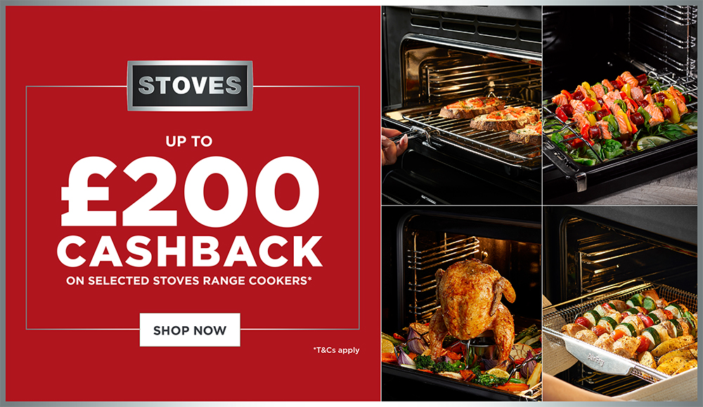 Up to £200 cashback on selected Stove cookers