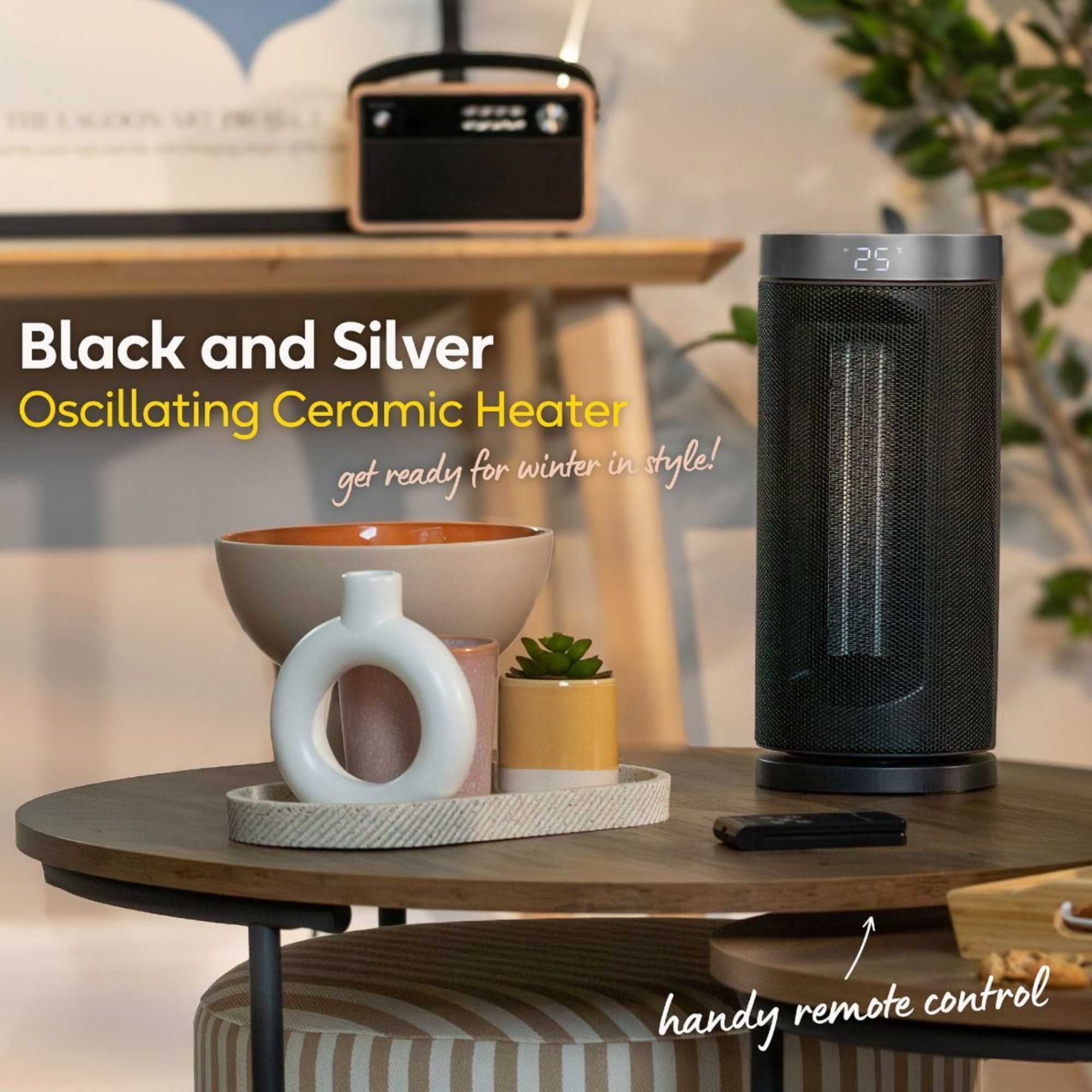 RHCTH2001S Portable Ceramic Fan Heater Black & Silver