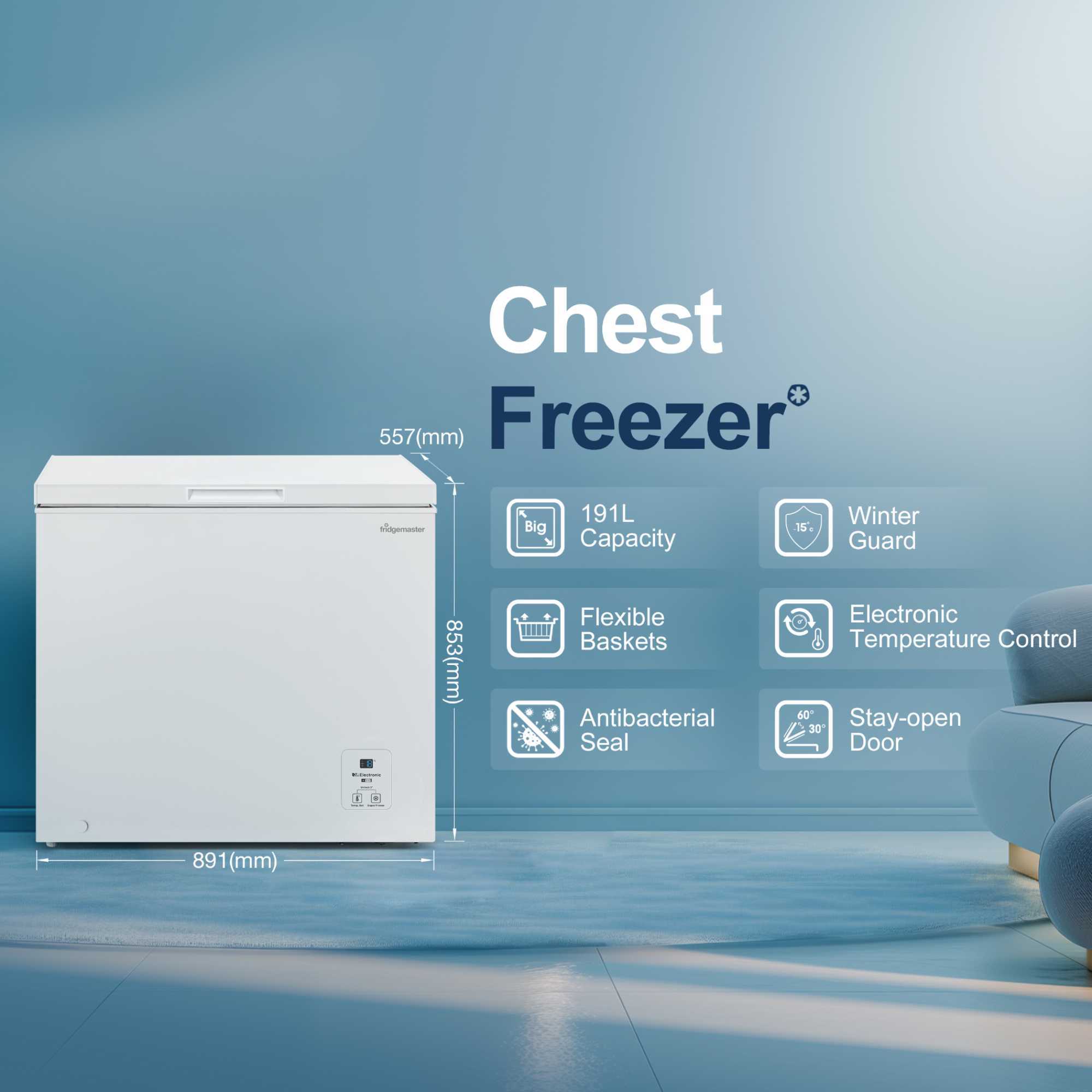 MCF198E 191L Chest Freezer - White