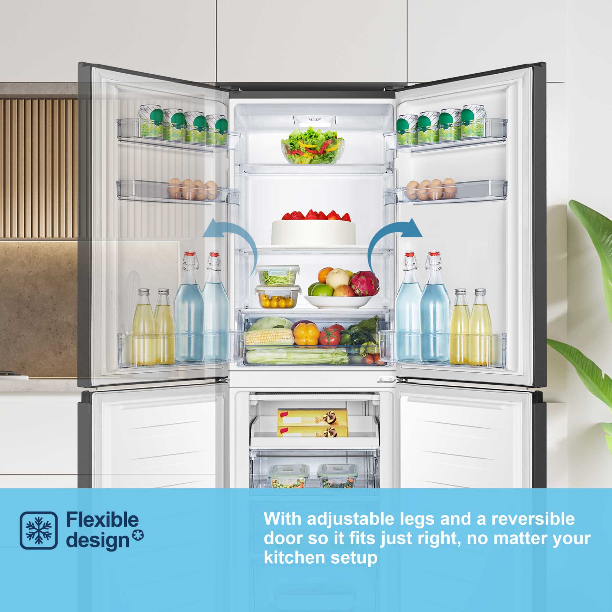 MC55240EB 252l Fridge Freezer - Black