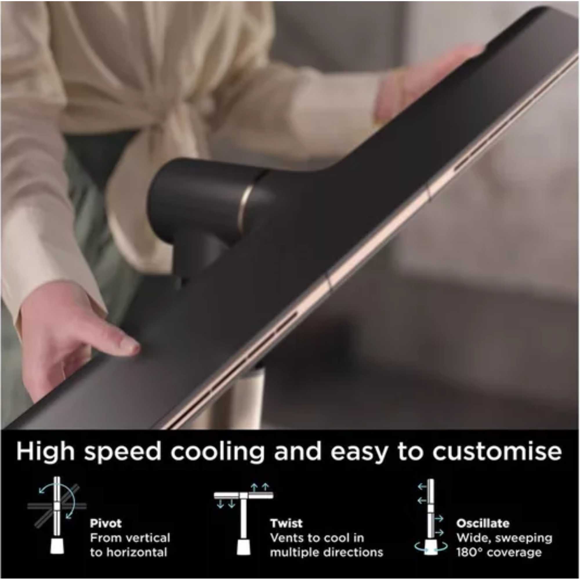 TF200SUK TurboBlade High-Speed Multi-Directional Tower Fan - Charcoal