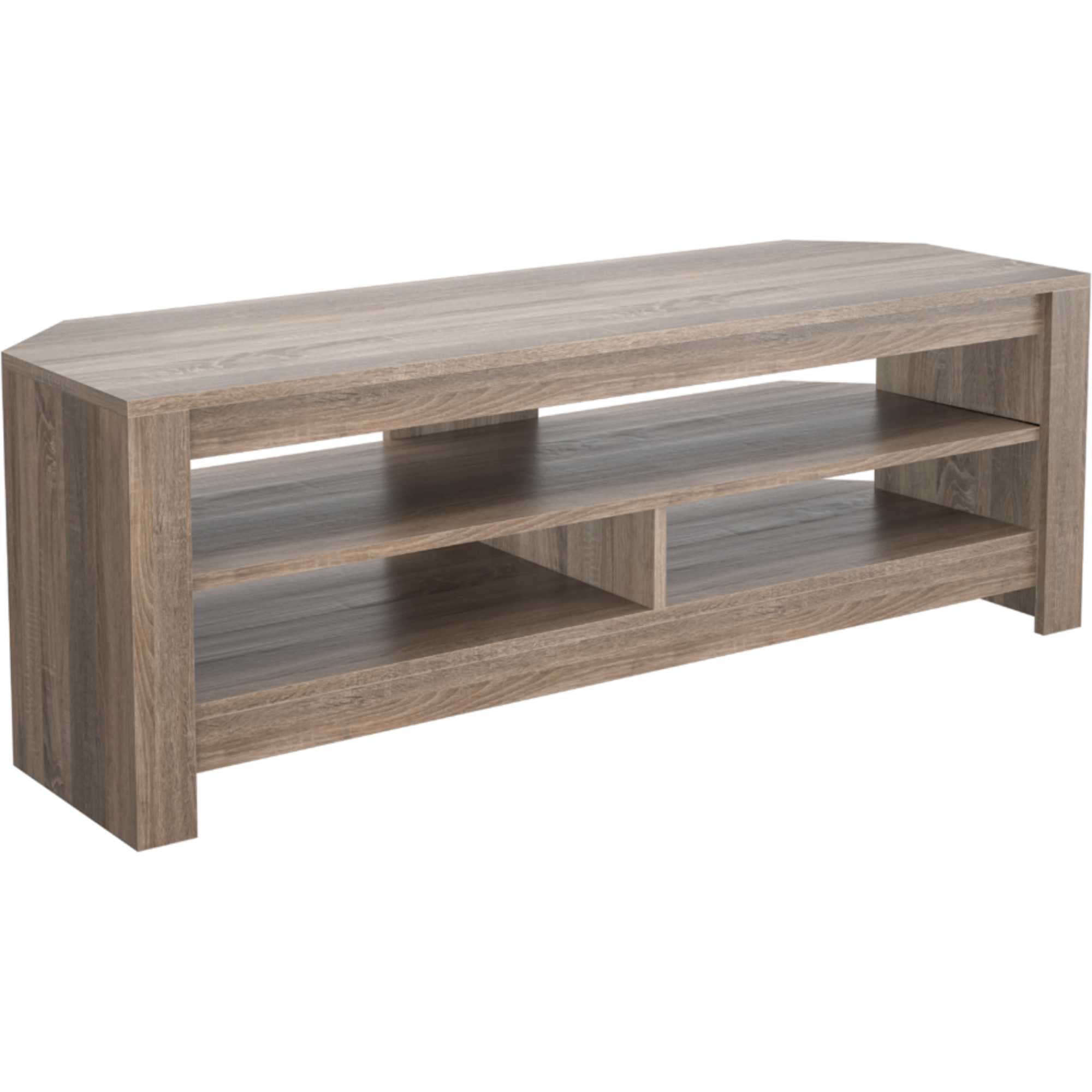 CAS120GO Calibre Sound 1.2m TV Stand with Sliding Shelf - Rustic Sawn Oak