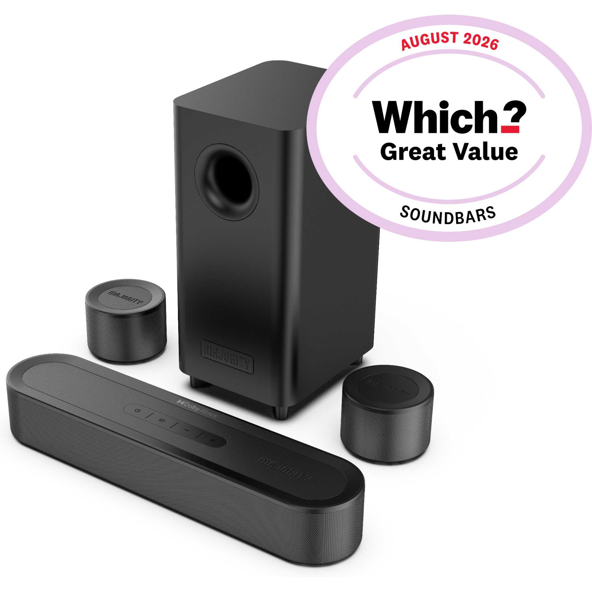 Bowfell Halo 5.1 Atmos Dolby Surround Sound System - Black