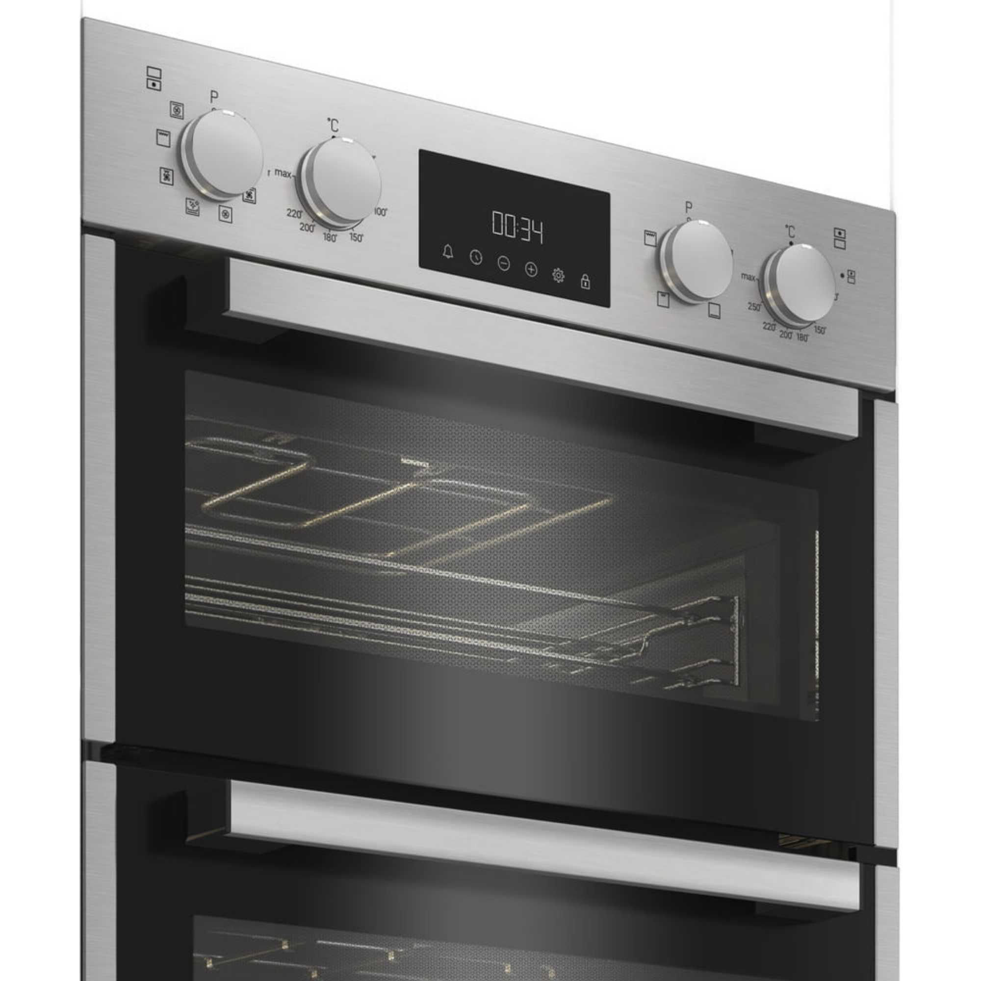 DIH 82D IX Built-In Electric Multifunction Double Oven - Stainless Steel