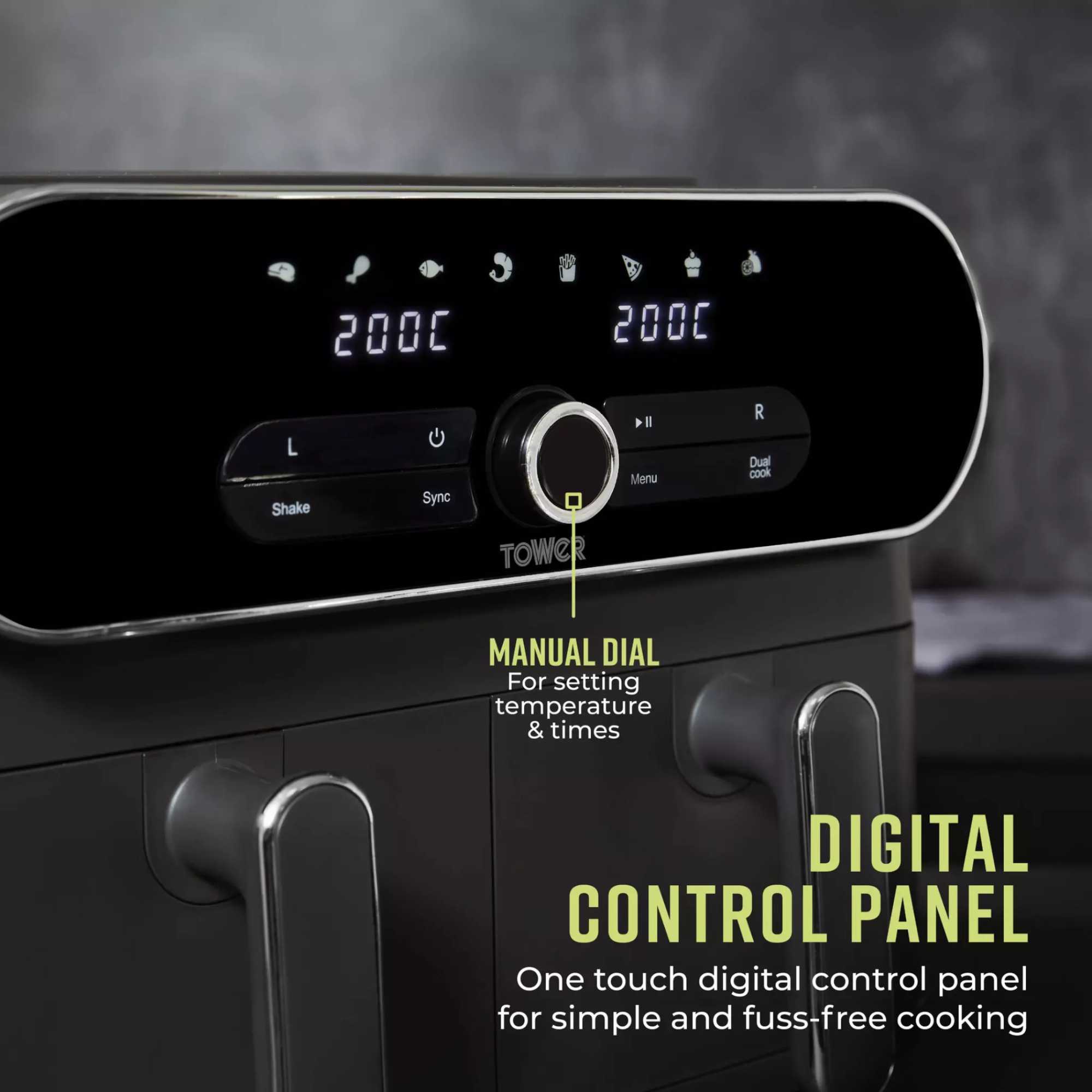 T17138 Elite 10.4L Dual Air Fryer Digital Display with Touch Screen