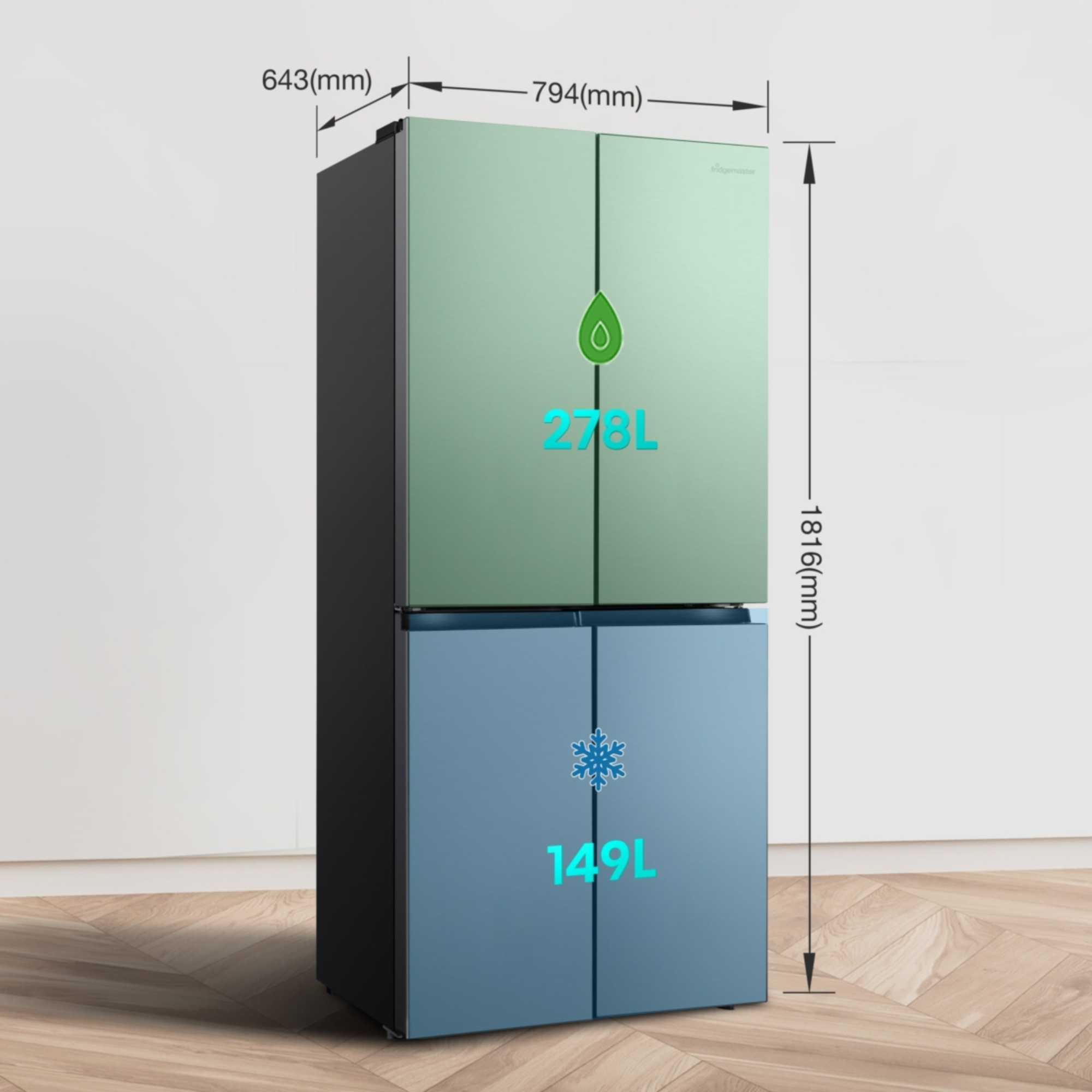 American Style Fridge Freezer 60/40 Total No Frost - Silver - MQ79395ES