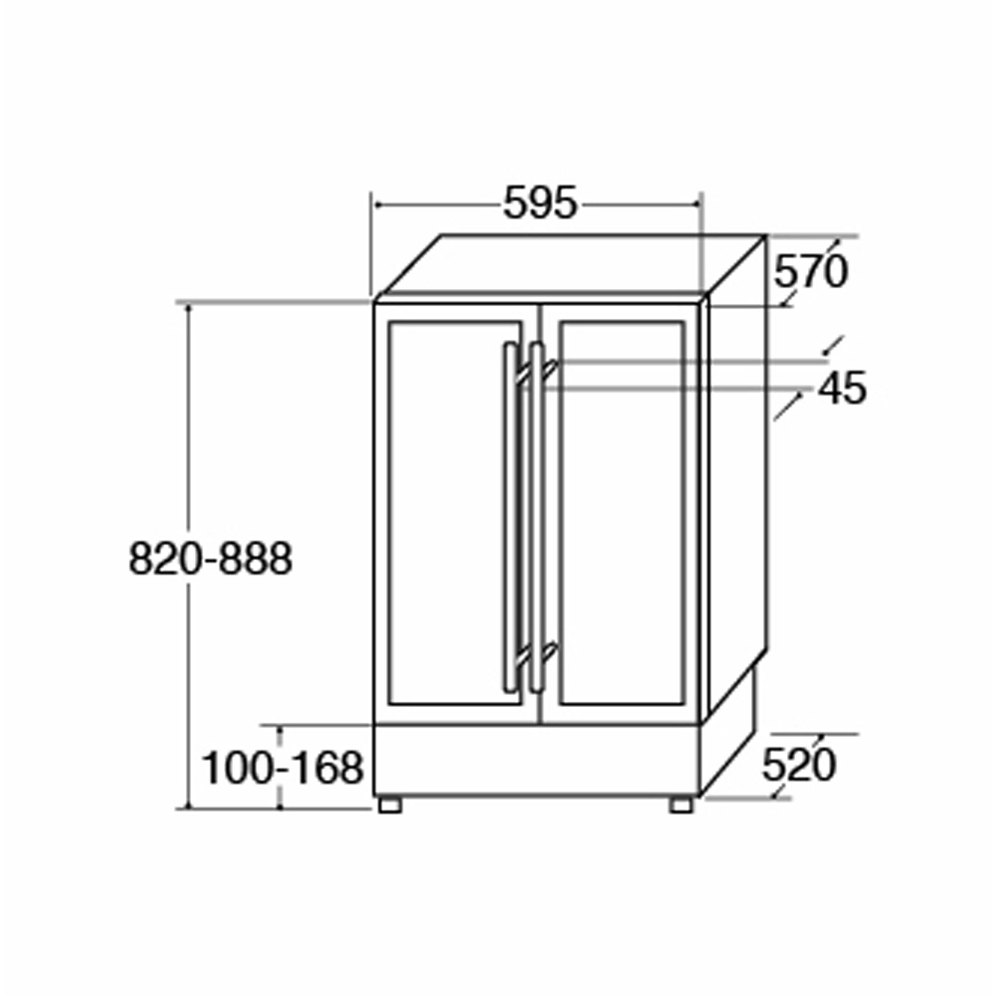 CDA FWC624SS Under Counter Double Door Wine Cooler Stainless Steel