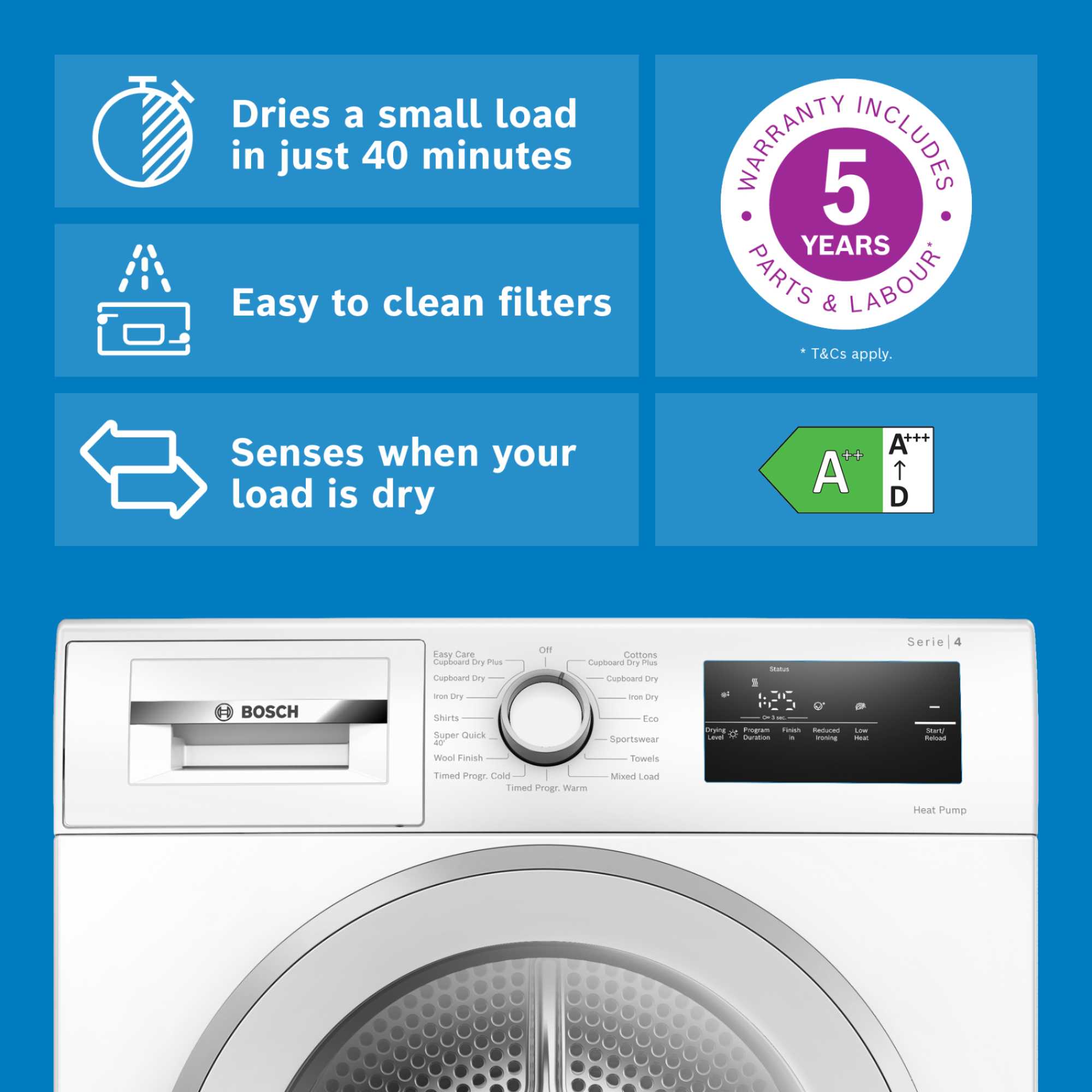 WTH85226GB 8kg Heat Pump Tumble Dryer - White