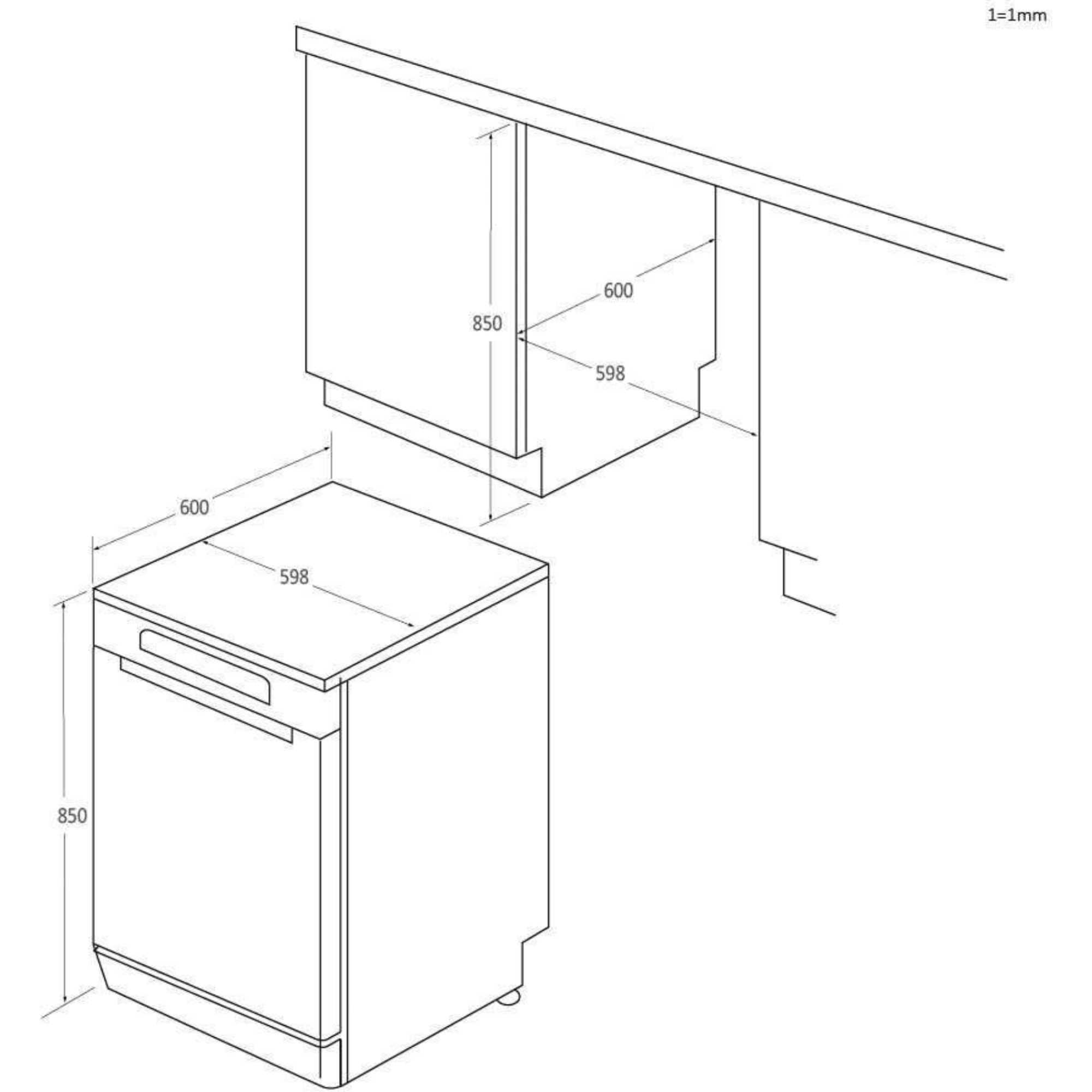 HFP 4C7E0A-80 H-DISH 300 Lite 14 Place Settings Dishwasher - Anthracite