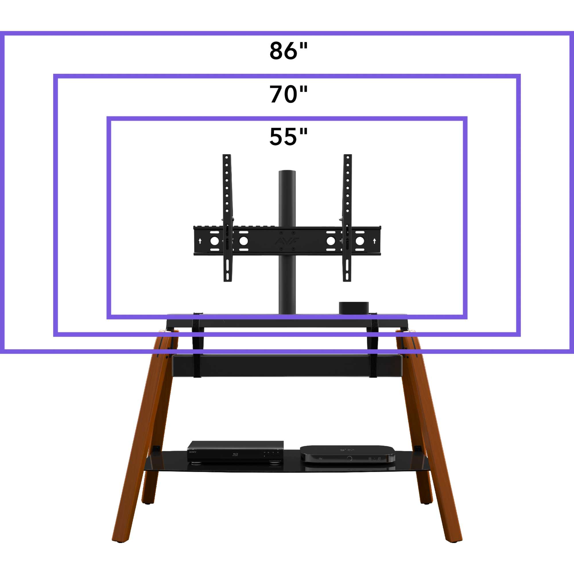 FSL1120HOQDWB Hoxton Quad TV Stand - Dark Wood