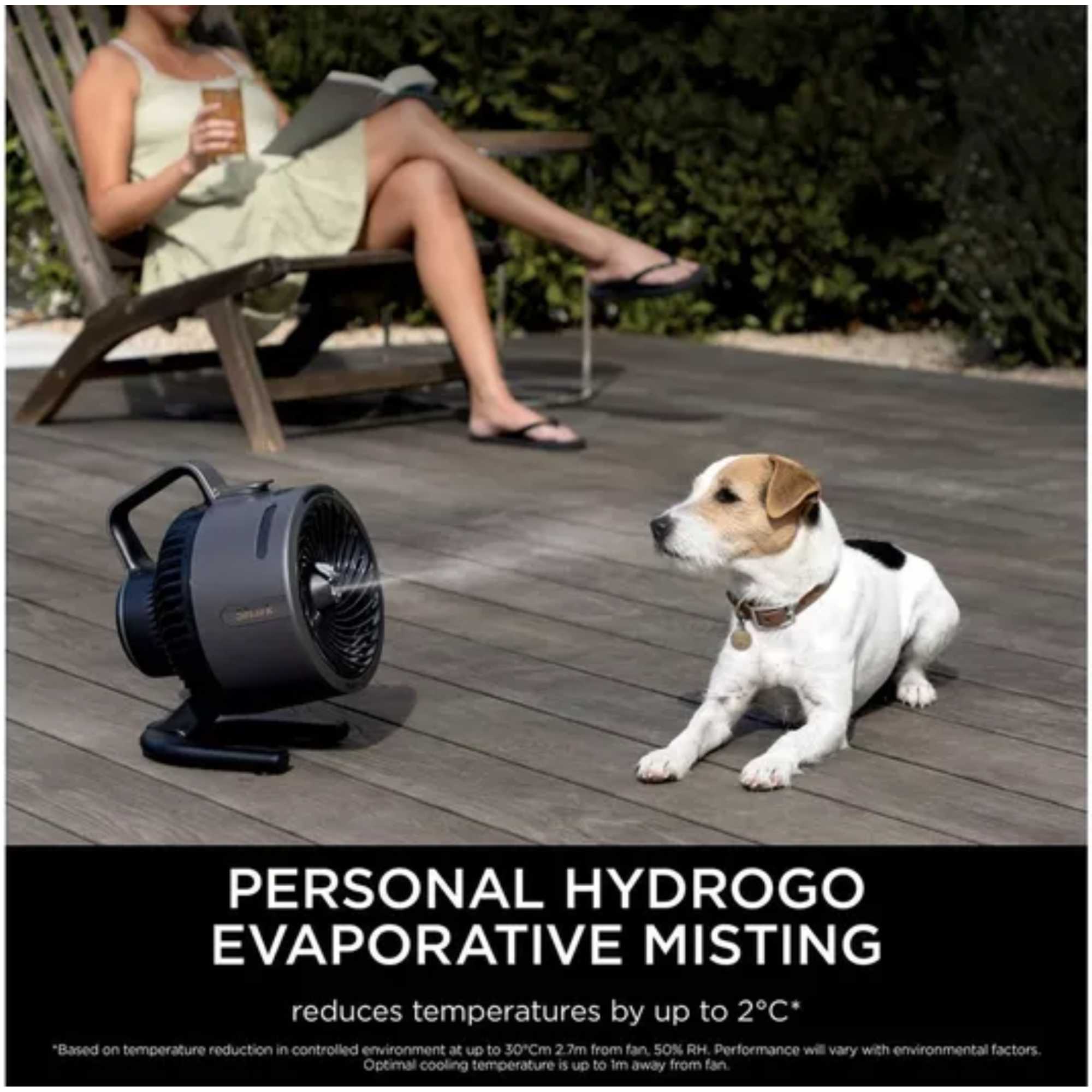 FA050UK FlexBreeze HydroGo Outdoors & Indoors Misting Fan - Grey Charcoal
