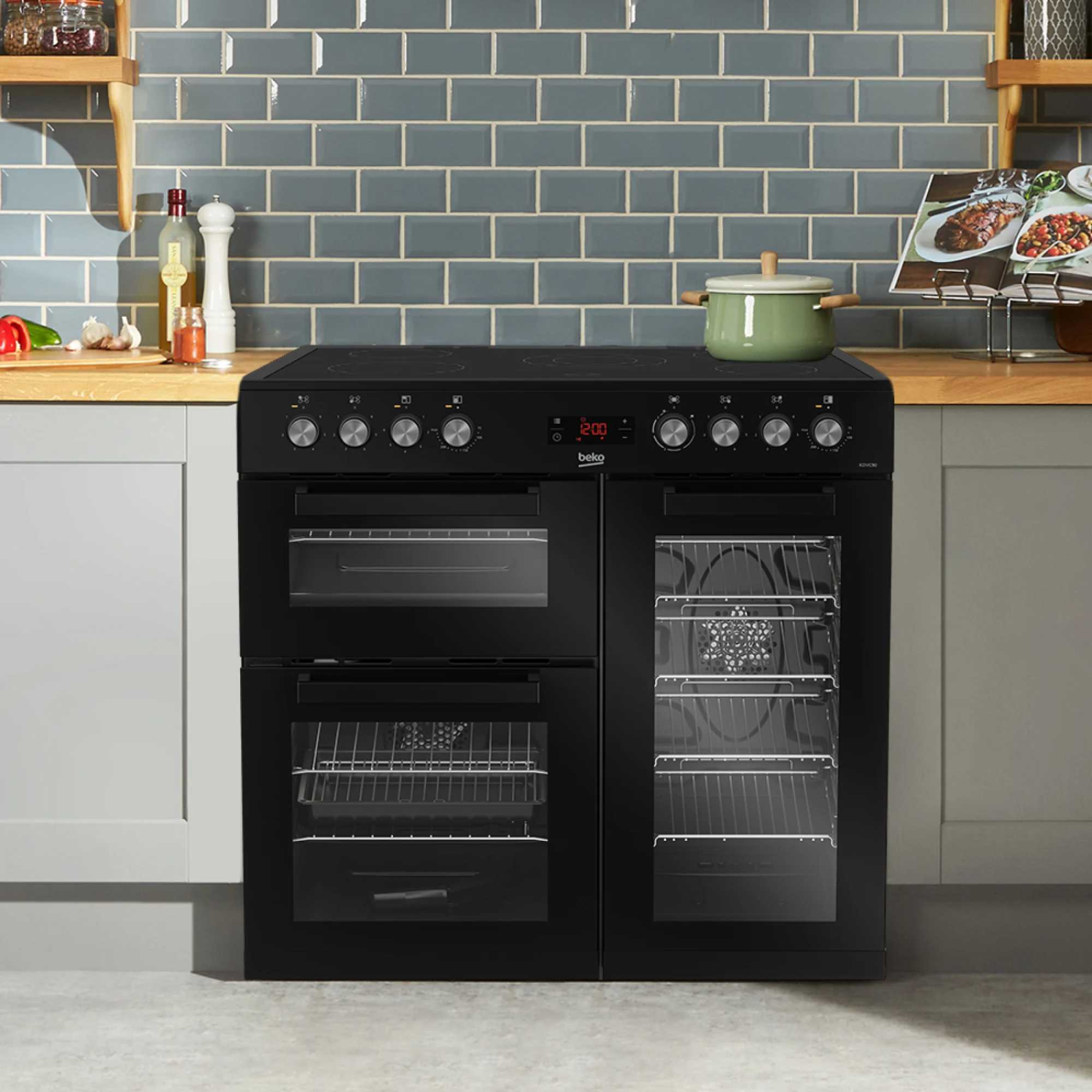 90cm Double Oven Range Cooker with 5 Ceramic Hobs - KDVC90K
