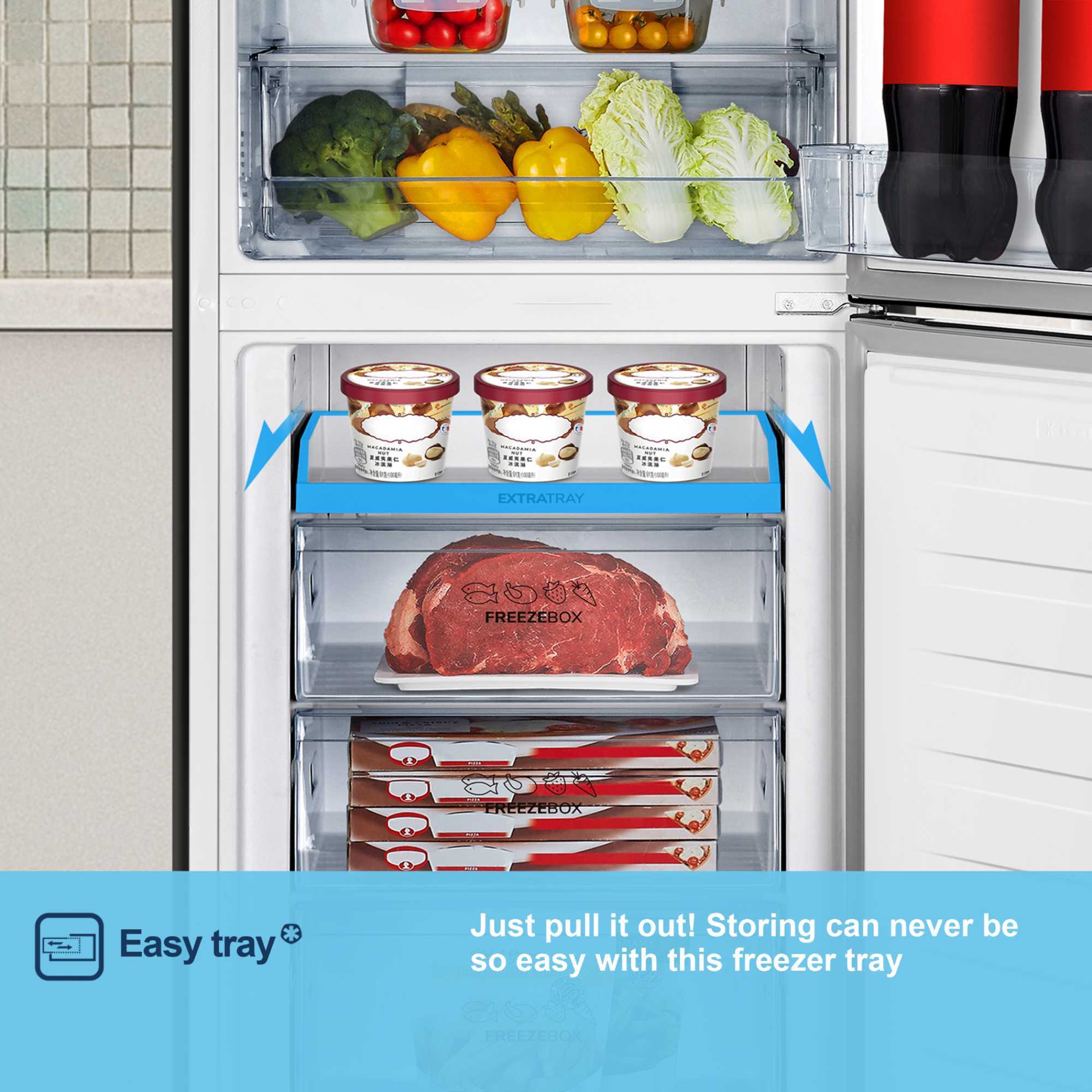 MC55251DE 256L Total No Frost Fridge Freezer with Water Dispenser - White