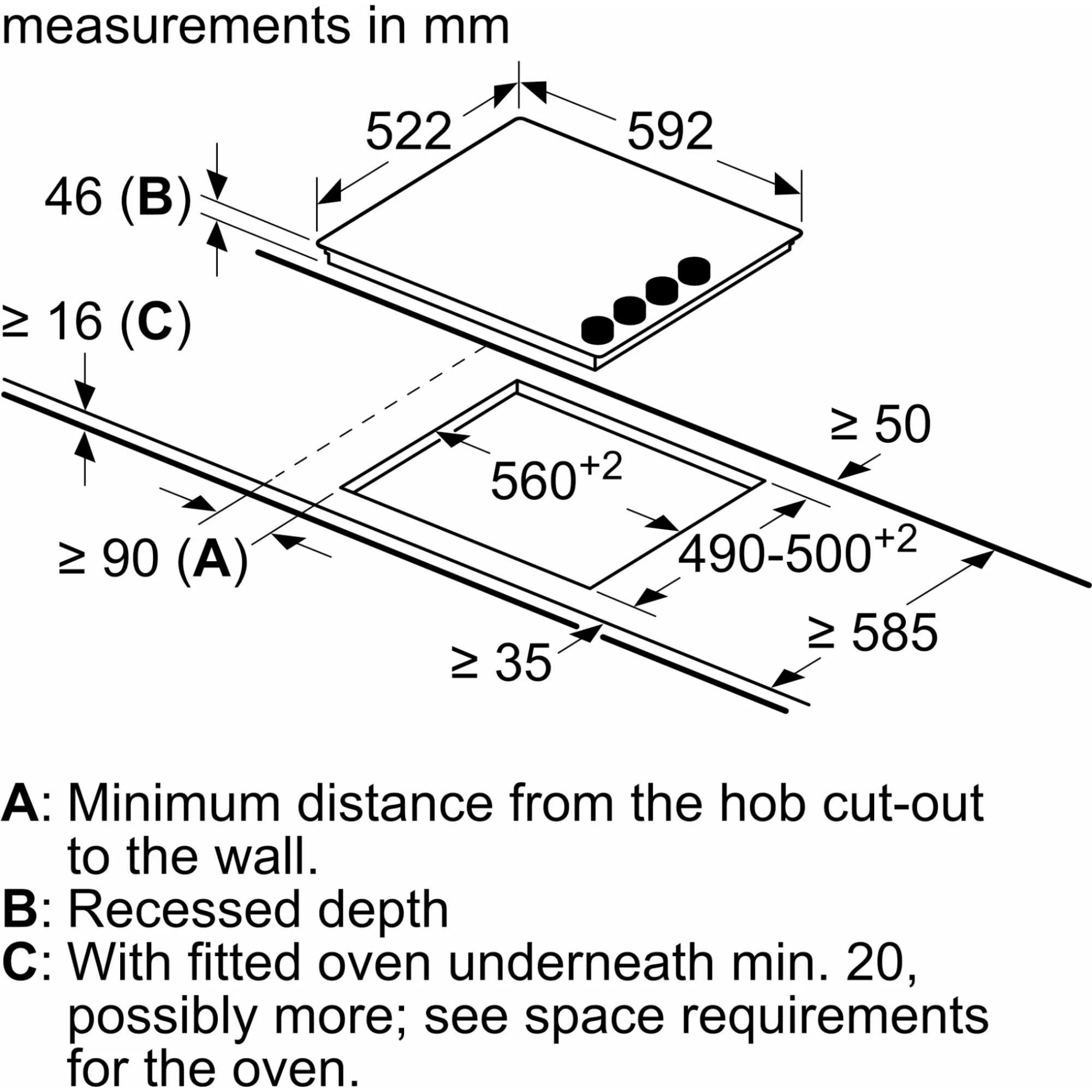 Series 2 PKE611CA3E 60cm Frameless Electric Hob - Black