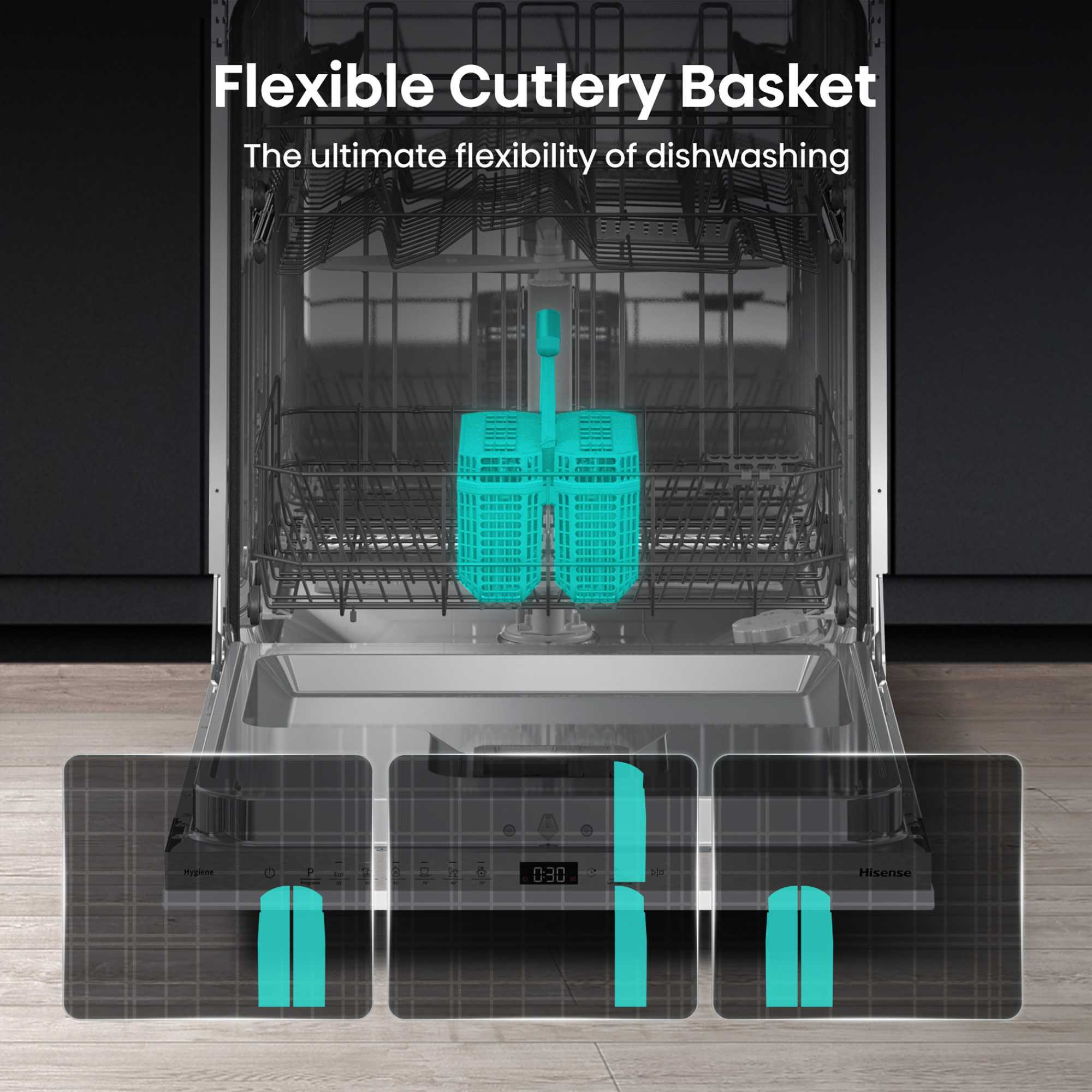 HV642E90UK 13 Place Fully Integrated Self-Clean Dishwasher - Silver