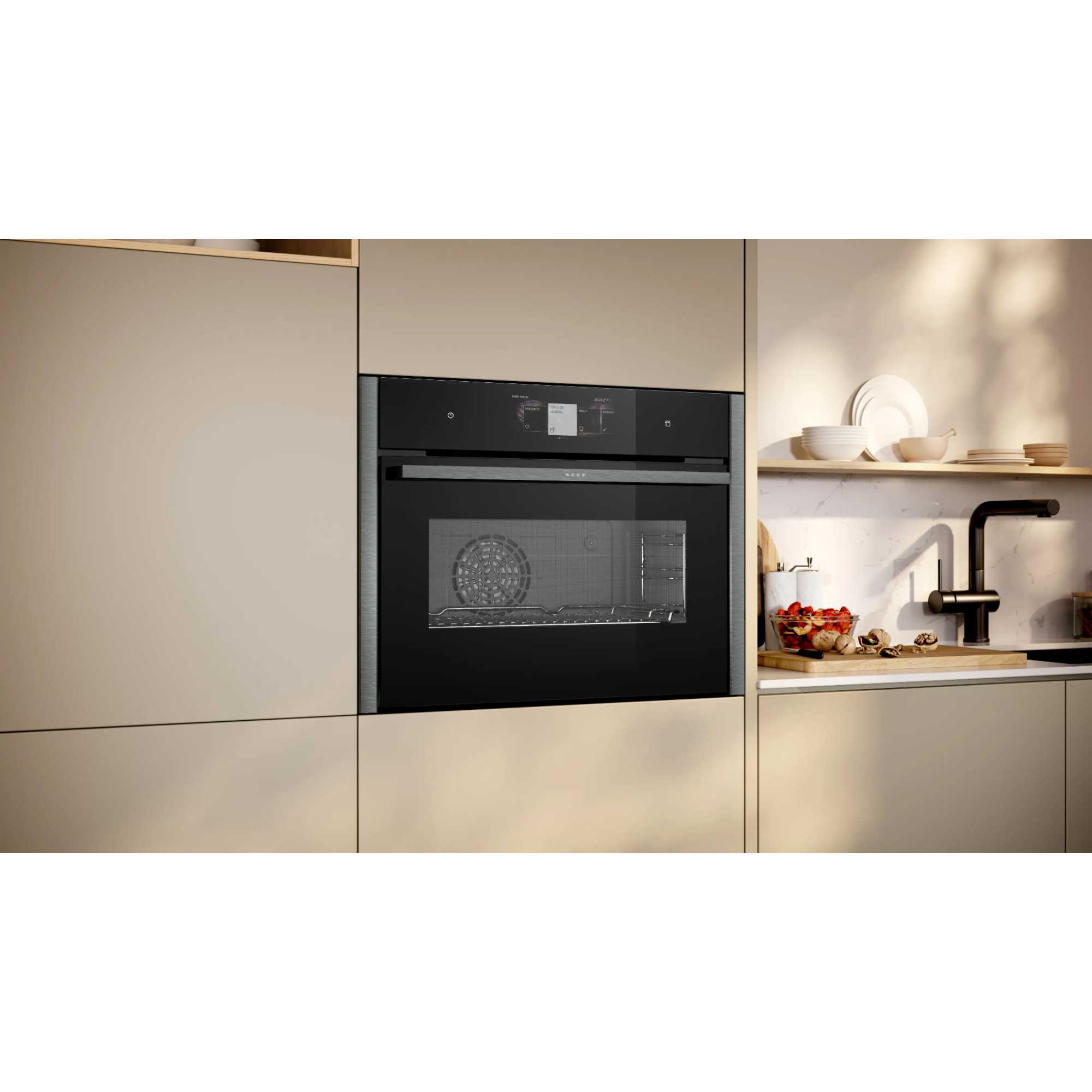 N 90 C24FT53G0B Built-In Compact Smart Single Oven with Steam Function - Graphite Grey