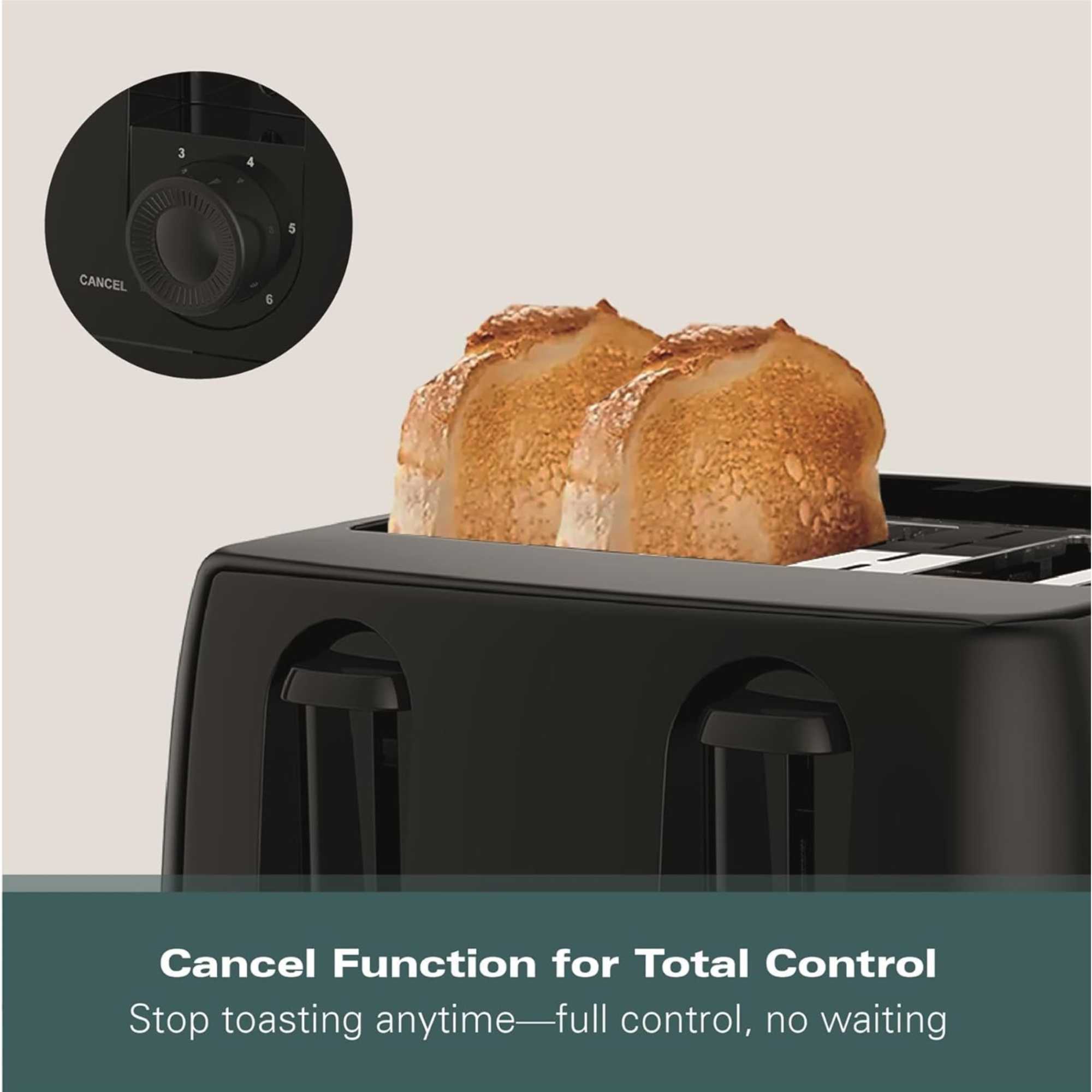 HB4T5032B 1300W Essential Toaster 4 Slice - Black