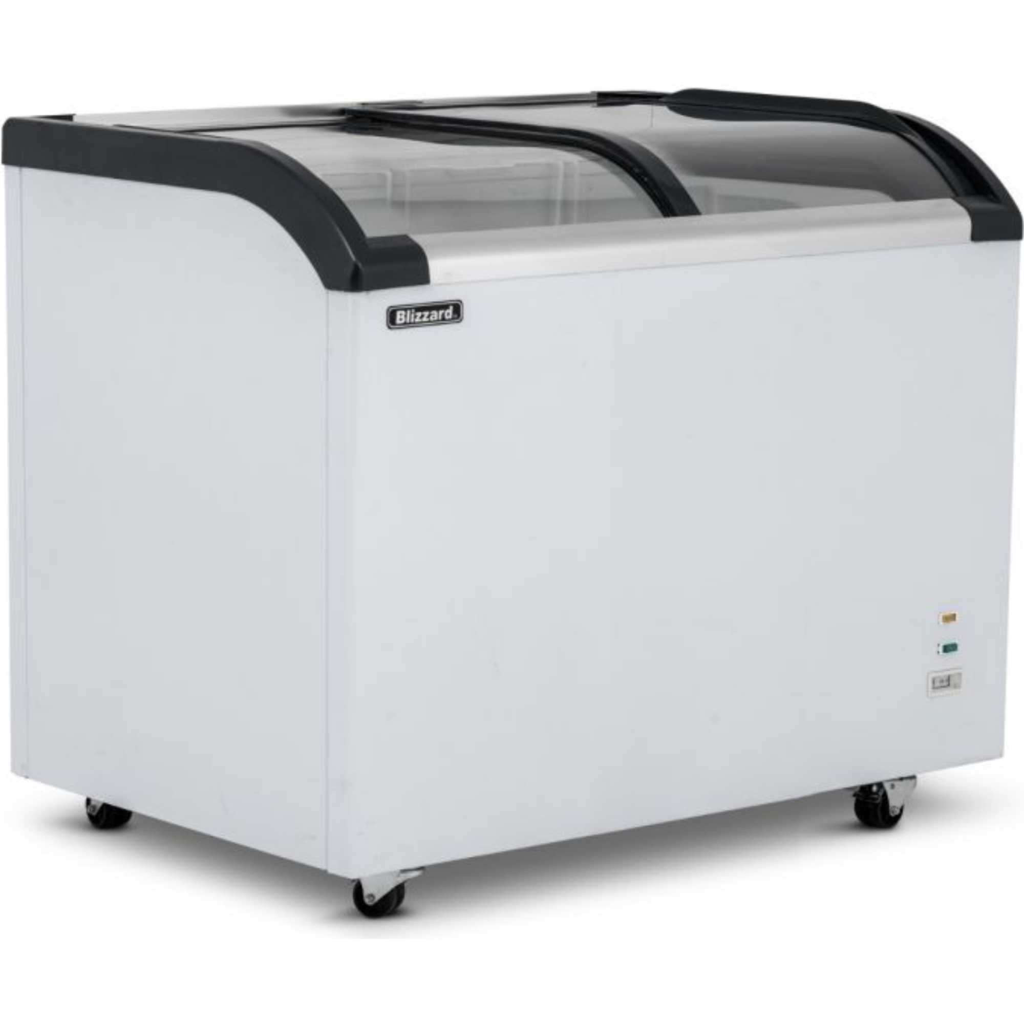 BDF22 220L Curved Glass Lid Commercial Freezer - White