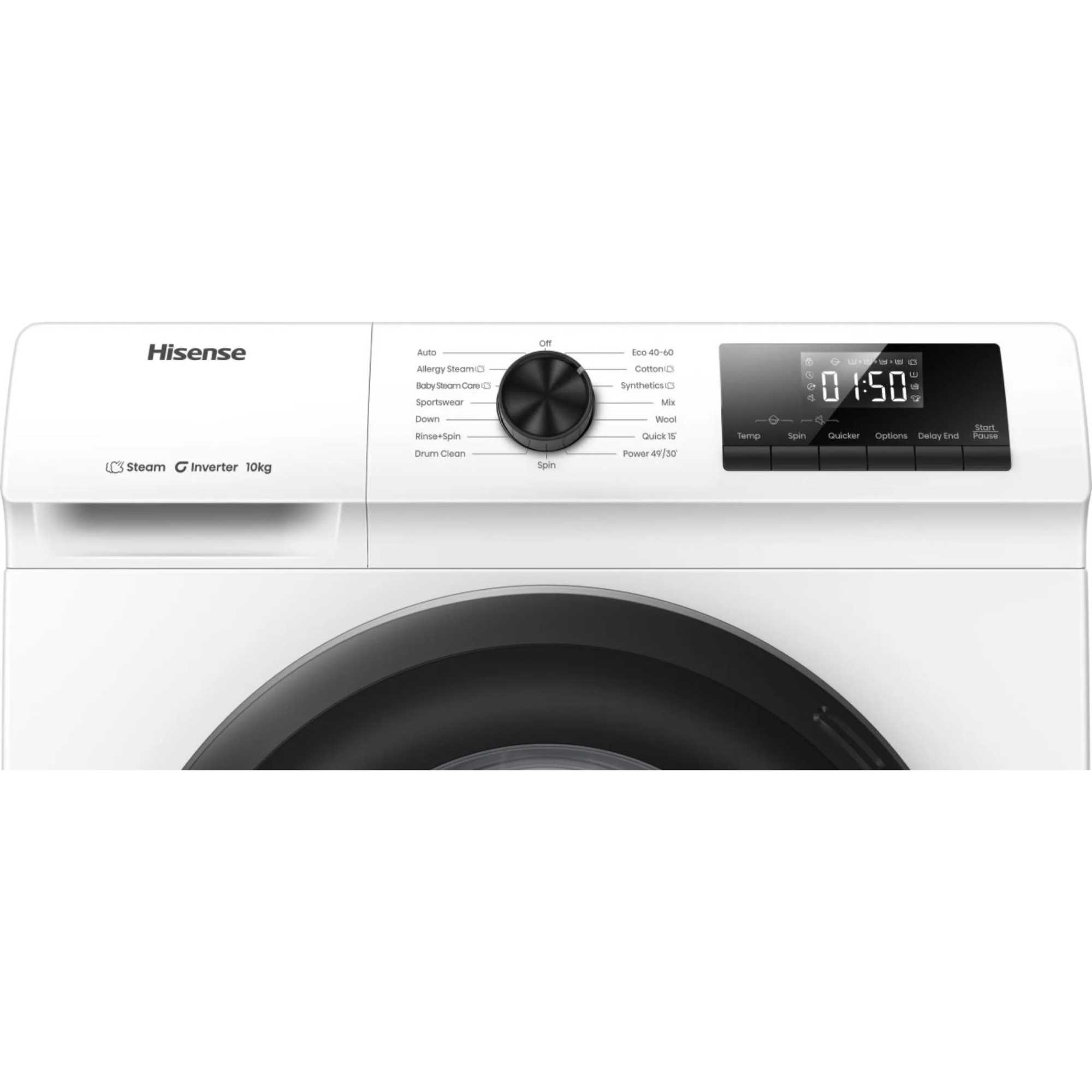 WF1Q1041BW 10kg 1400 Spin, Steam Washing Machine - White