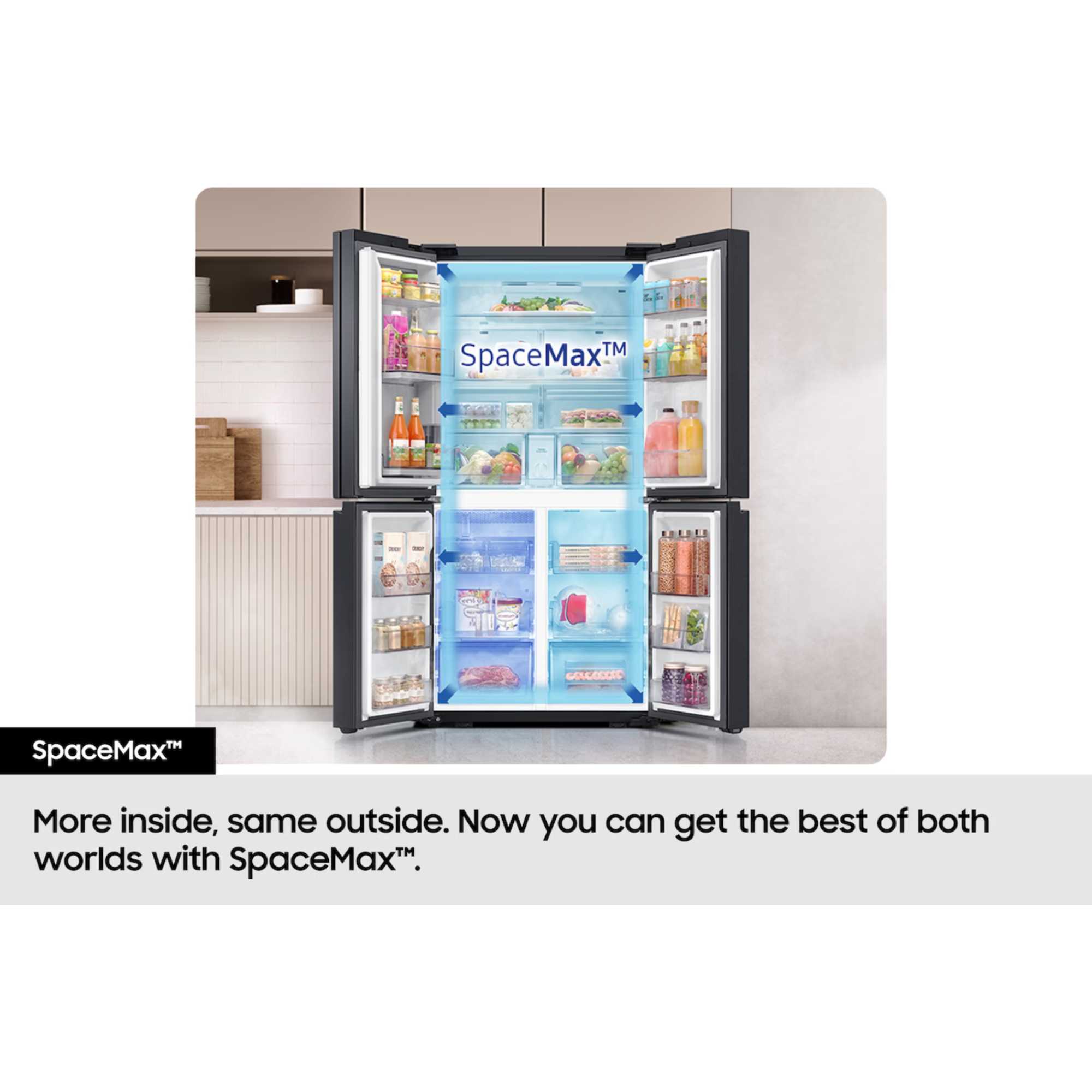 RF24BB620EB1EU Bespoke AI American Style 674l No Frost Smart Fridge Freezer - Black