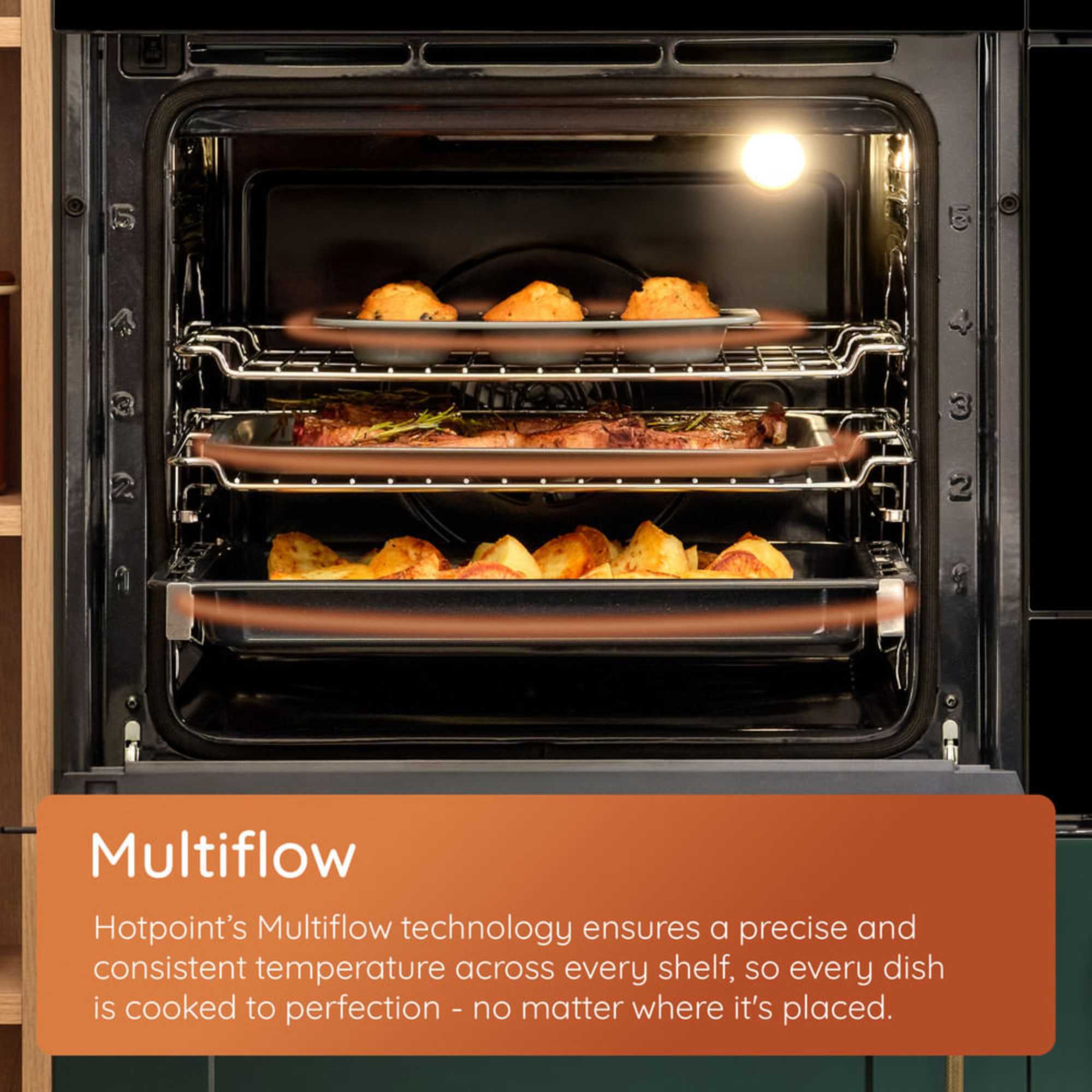 HO 278P X UK Class 2 60cm Built-In Single Multifunction Pyrolytic Oven - Stainless Steel