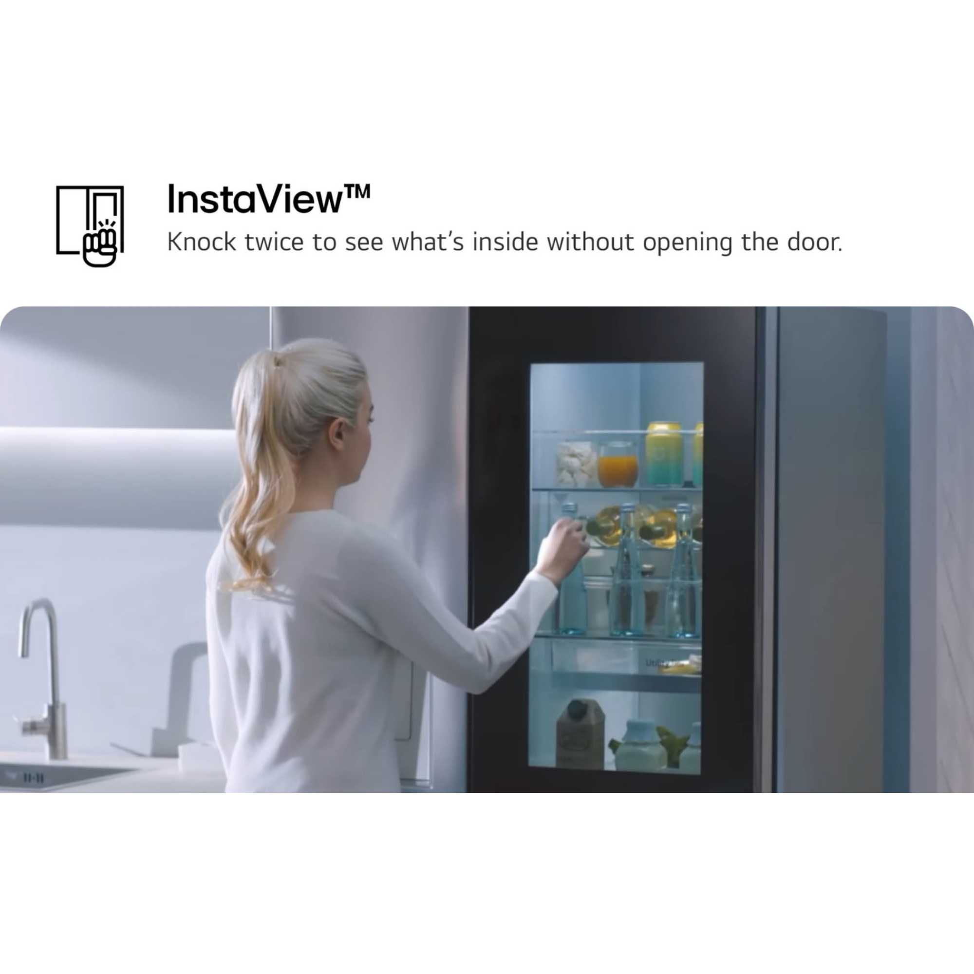 InstaView American Style Fridge Freezer 60/40 Total No Frost - Silver - GSXE81PYBE