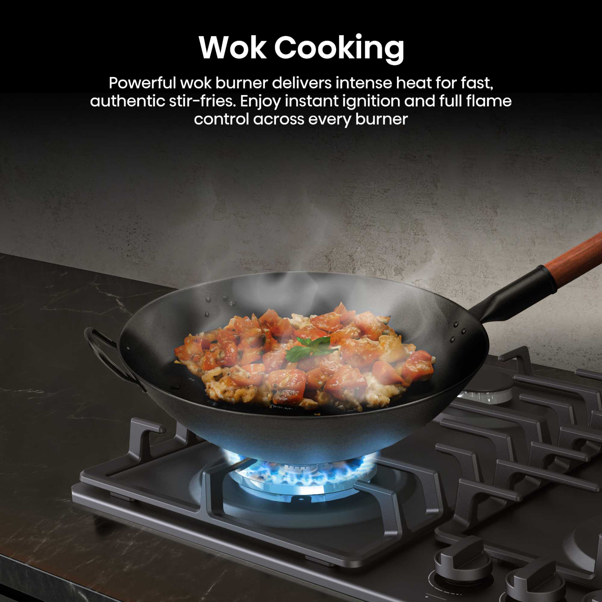 GM663BHF Hi2 60cm 4 Zone Gas Hob - Black