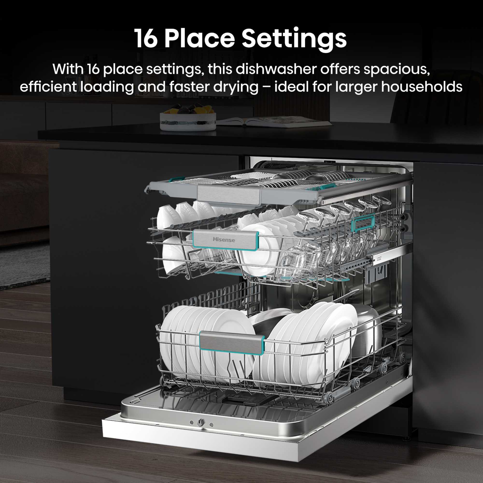 Hi6 Freestanding Full-Sized Dishwasher - HS673A90WUK