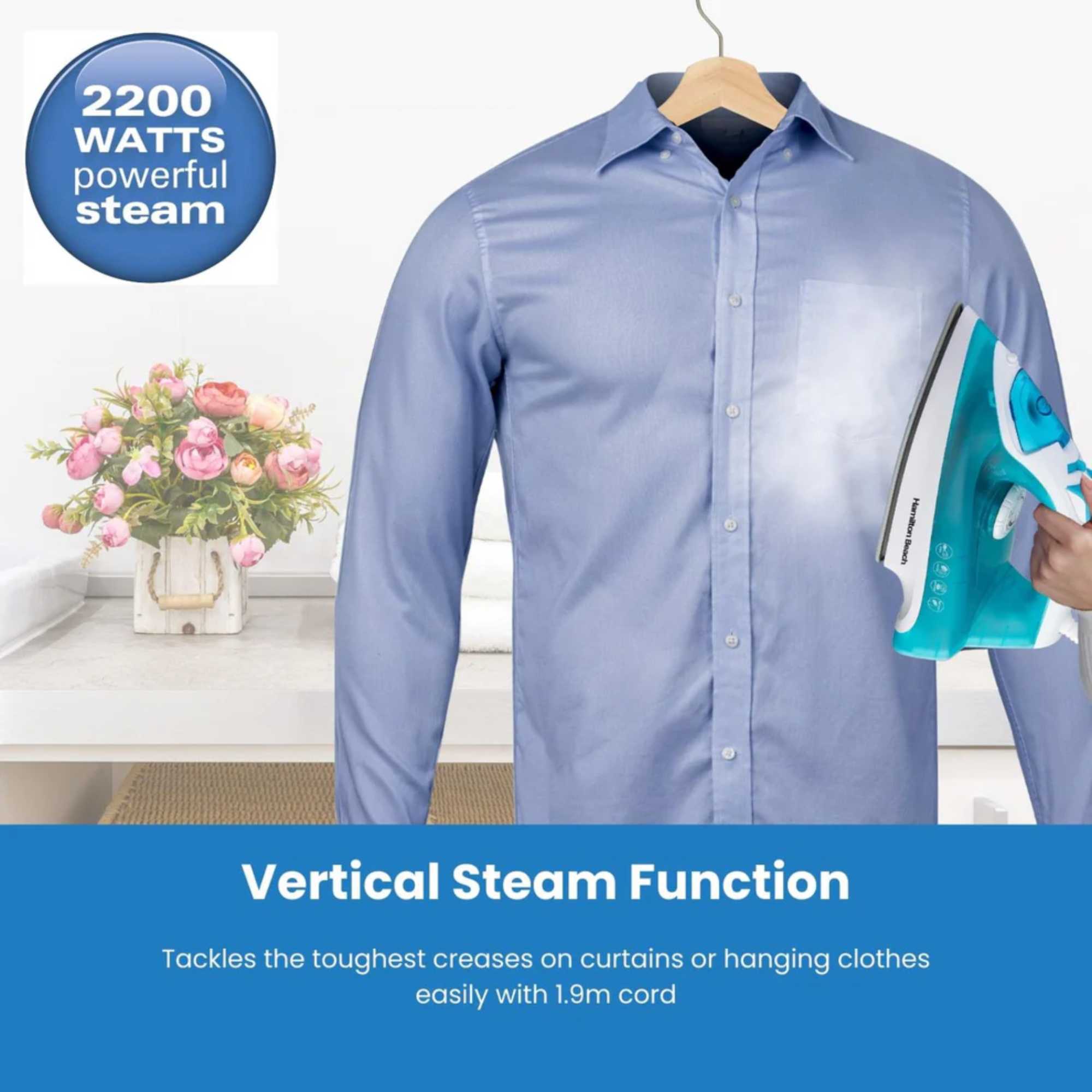 HB508AW SteamMax 2200W Steam Iron - Aqua & White