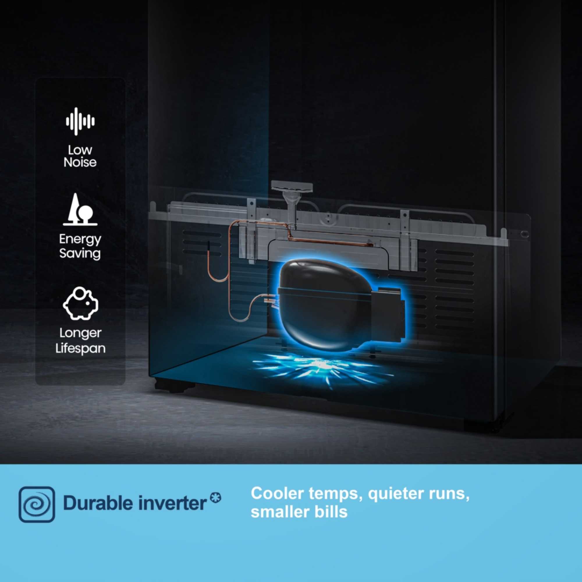 MS83430EB 441l Side By Side American Style Fridge Freezer - Black