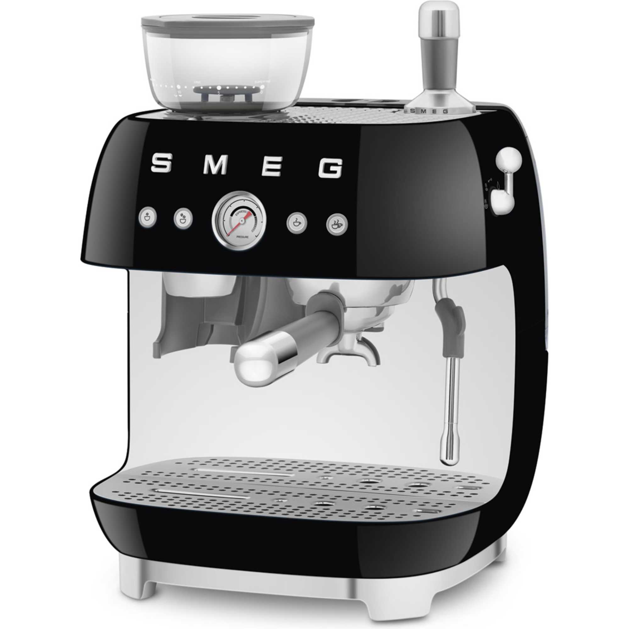 EGF03BLUK 50's Style Espresso Coffee Machine with Grinder - Black