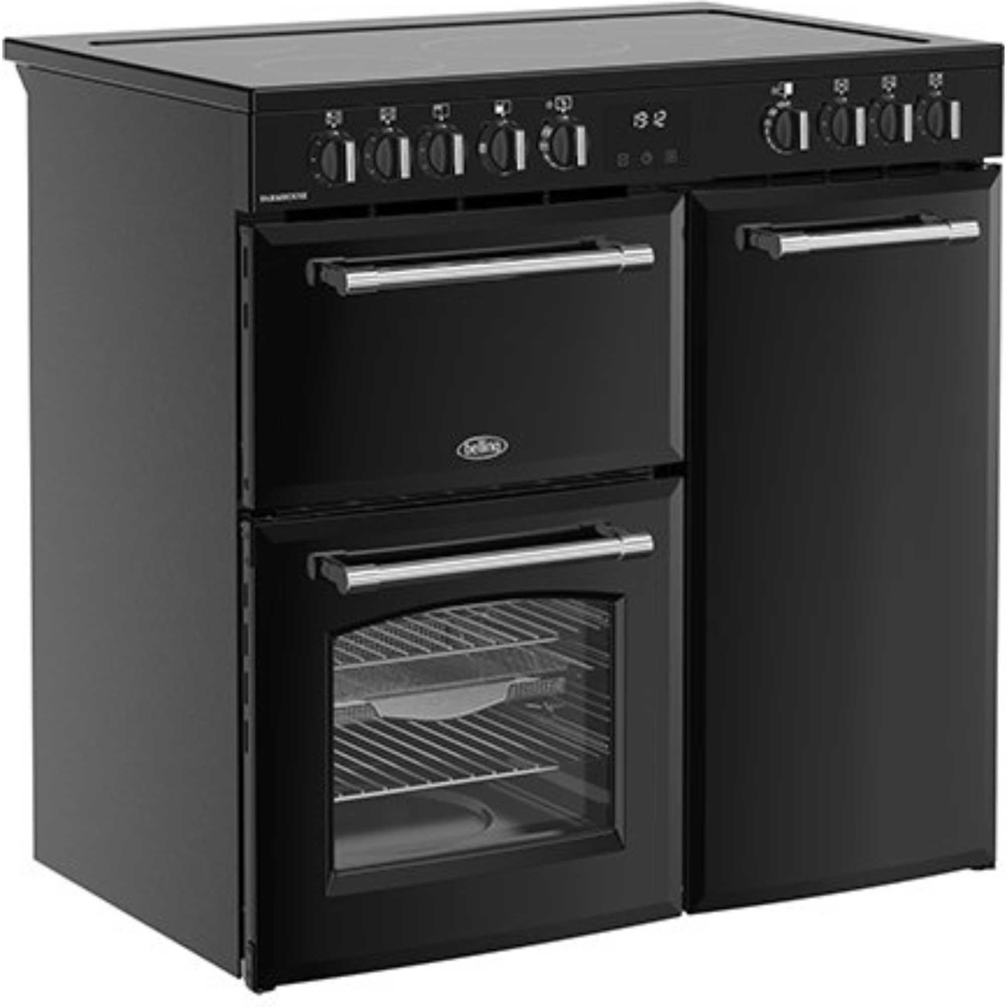 444411817 Farmhouse 90E Electric Ceramic Range Cooker - Black